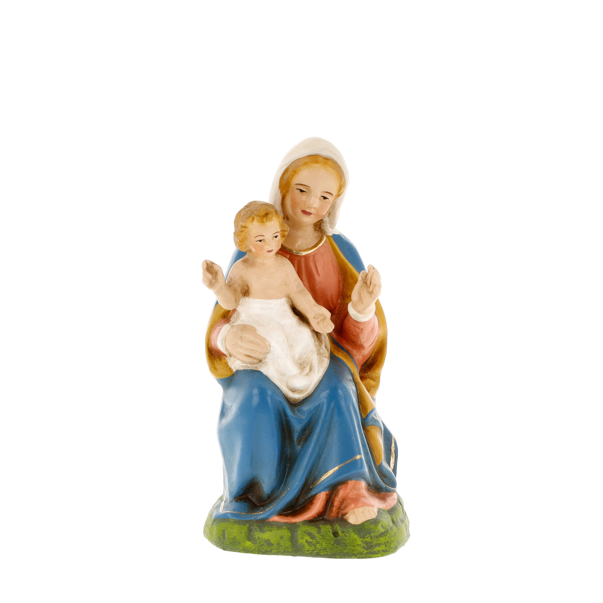 Madonna mit Kind, handbemalte Krippenfigur