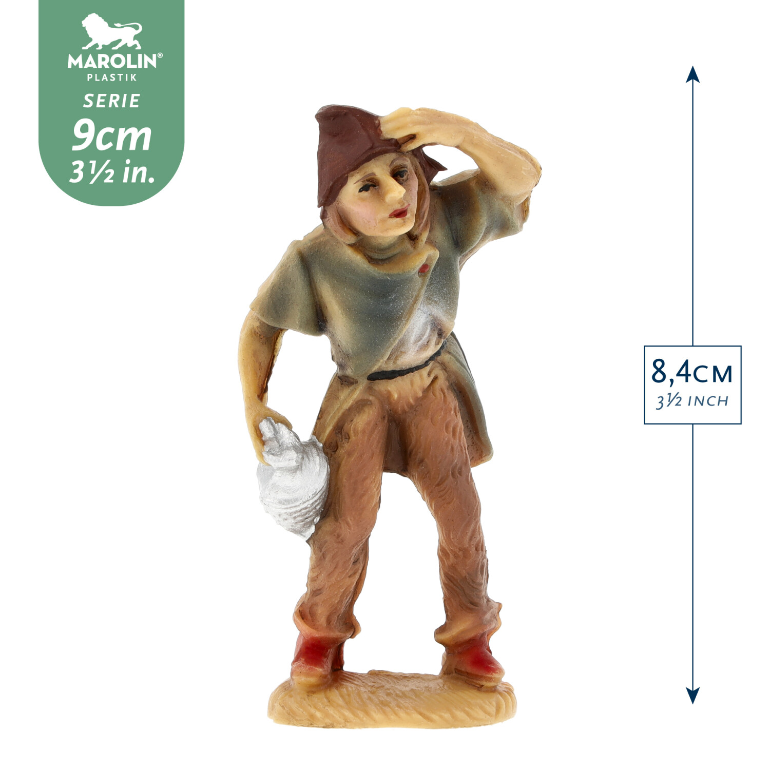 MAROLIN Hirtenjunge 9 cm Krippenfigur aus Plastik
