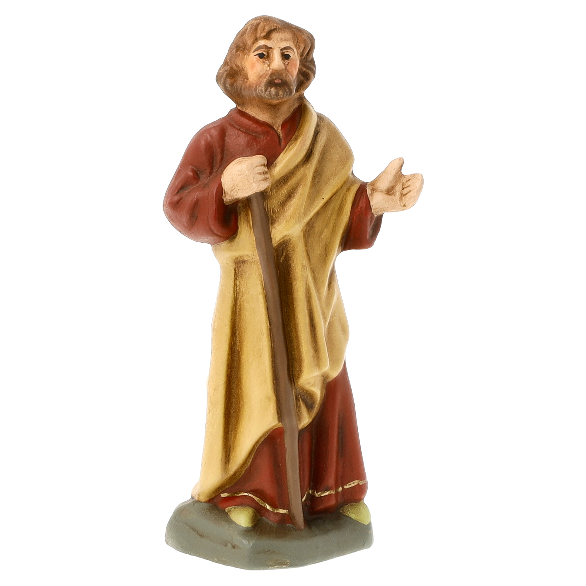 Hirte mit Stab, Krippenfigur handbemalt