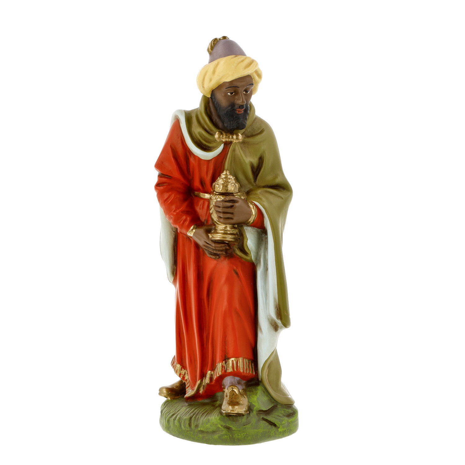 Weihnachtskrippenfigur König mit Weihrauchgefäß
