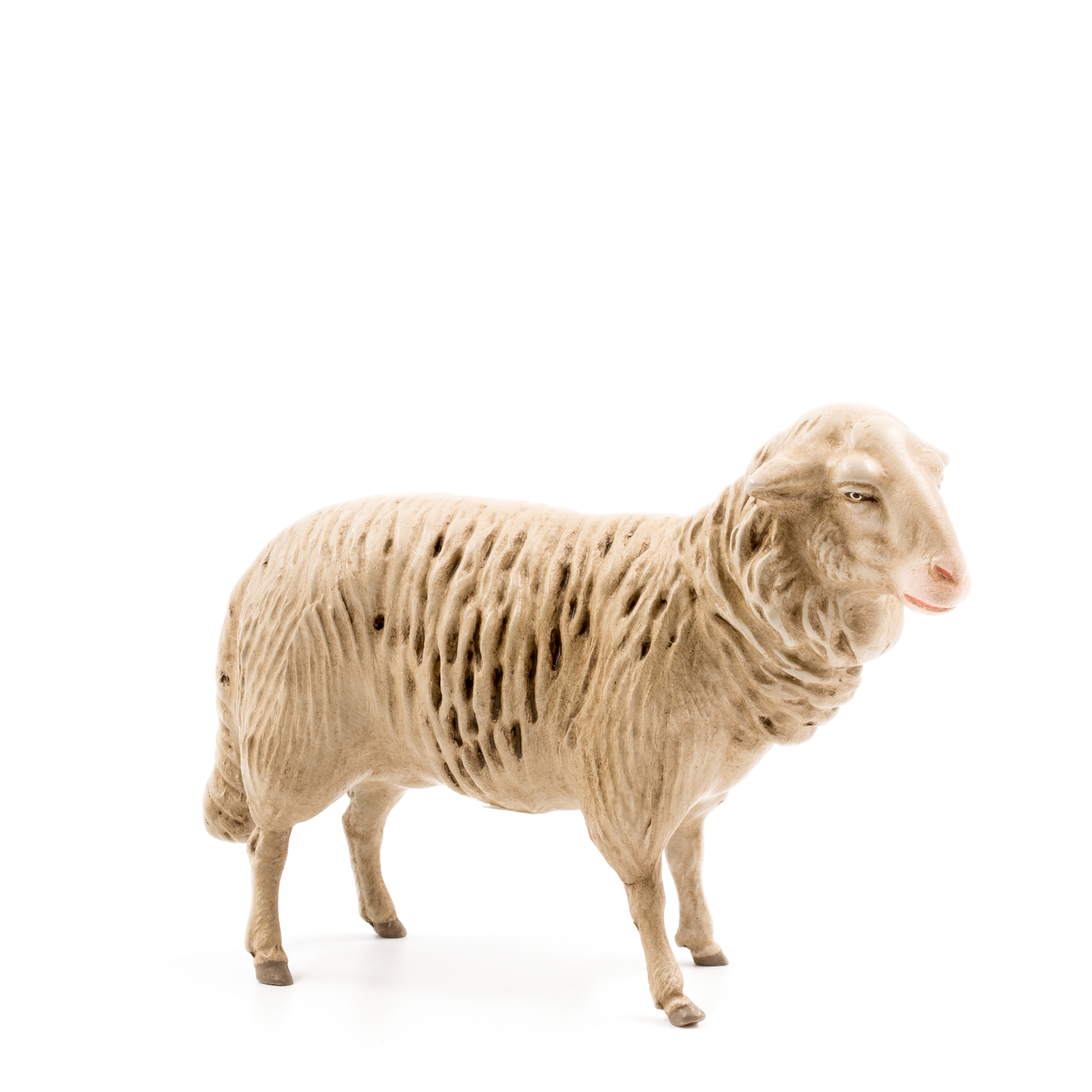 Realistische Schaf Tierfigur in Beige, freigestellt