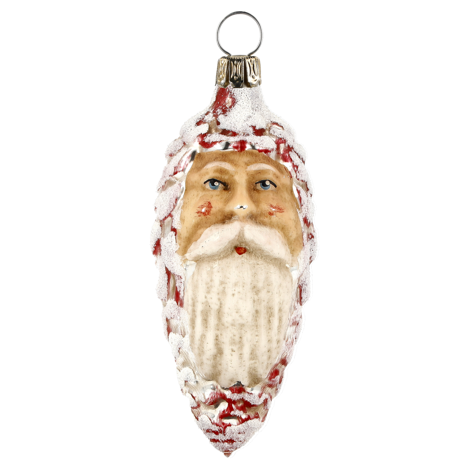 Christbaumschmuck aus Glas, Gesicht vom Weihnachtsmann