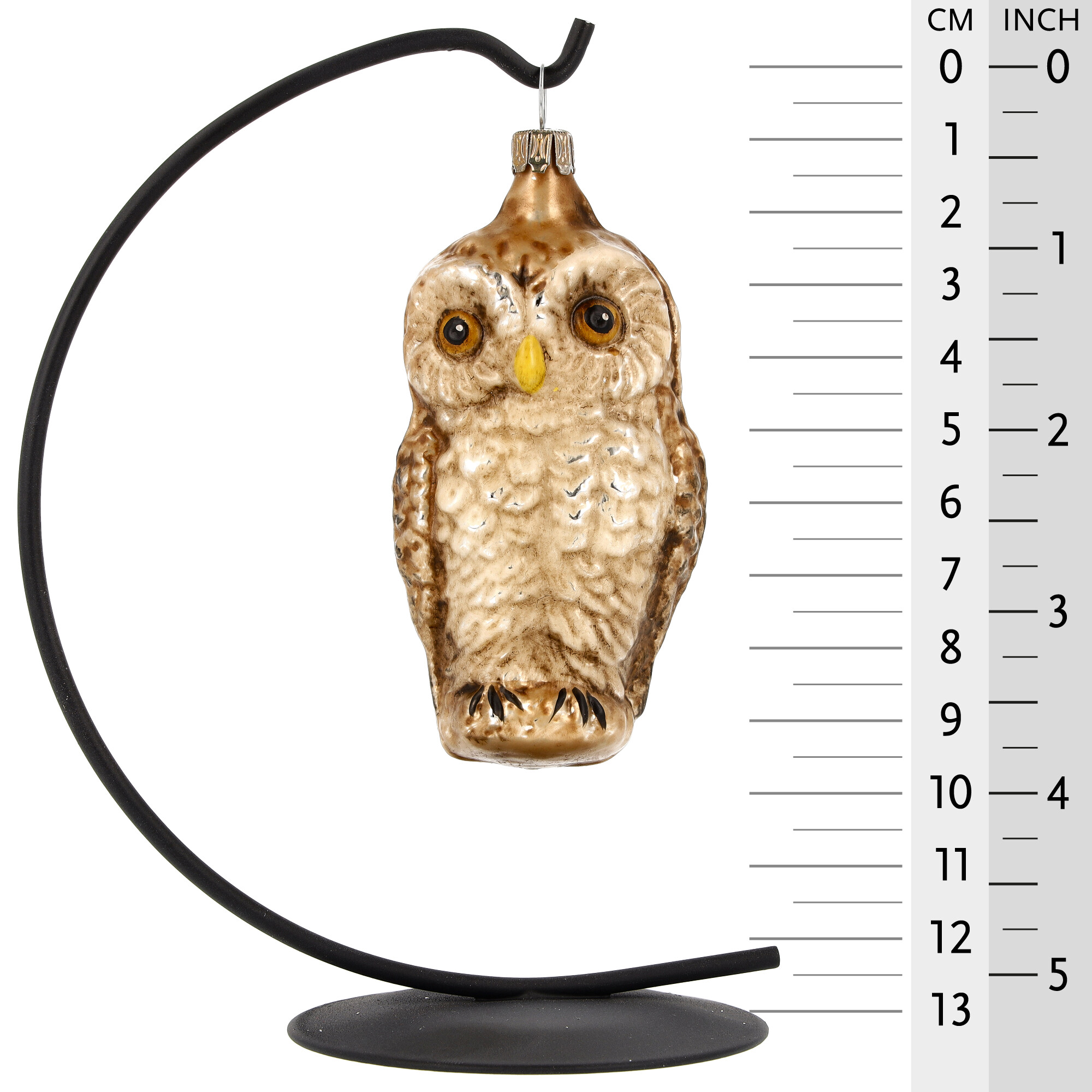 Eulen-Glasornament für den Weihnachtsbaum, 12 cm