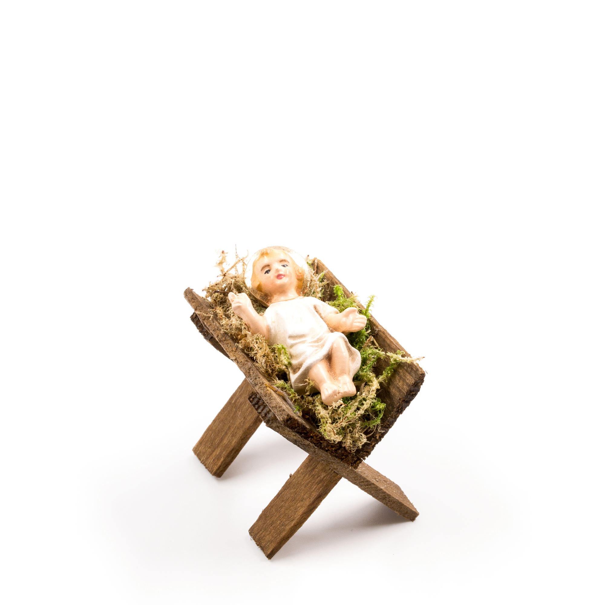 Holzkrippe mit Jesuskind, zu 10 - 11cm Krippenfiguren - Original MAROLIN® - Krippenfigur für Ihre Weihnachtskrippe - Made in Germany