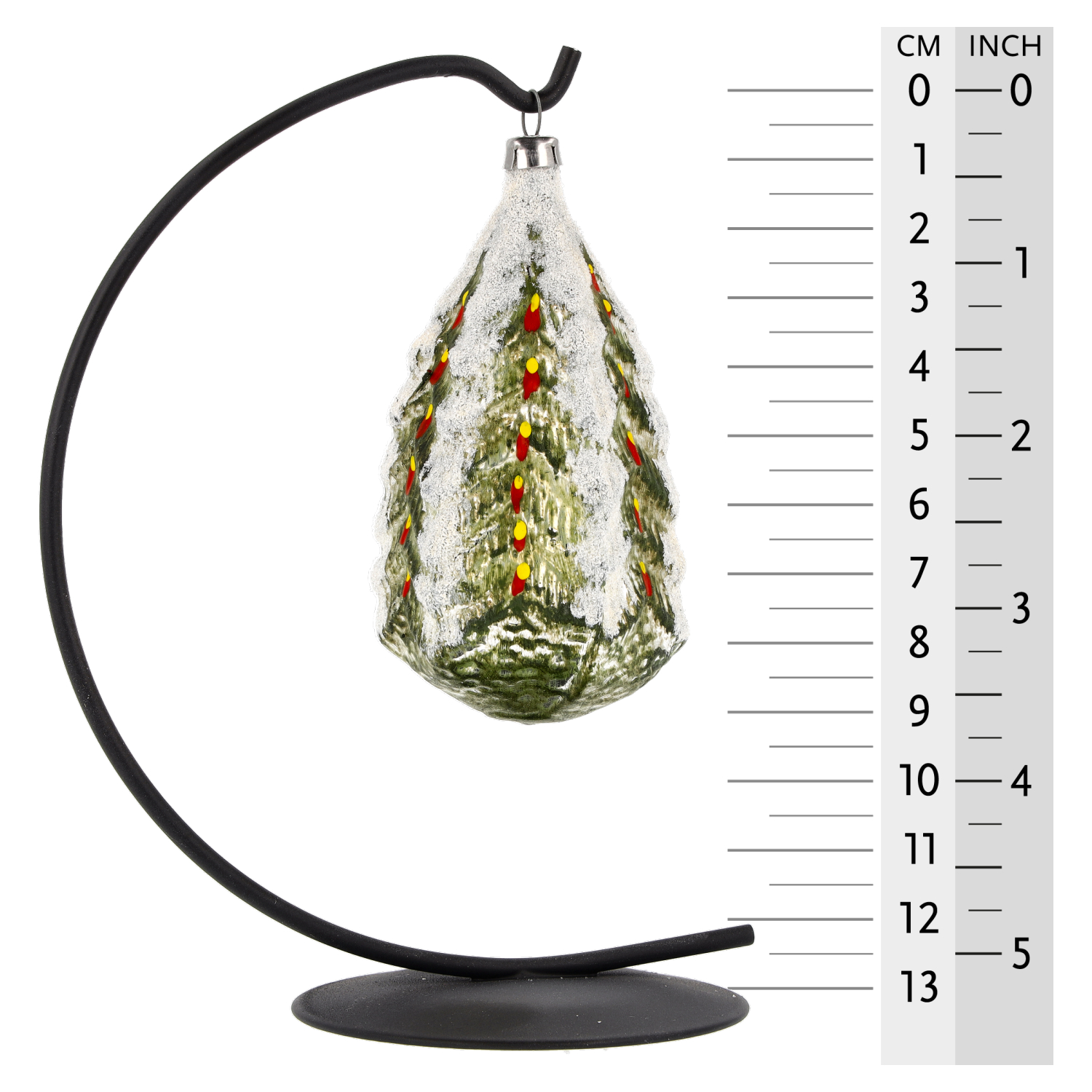 Glas-Christbaumschmuck Tannenbaum, grün mit Schnee
