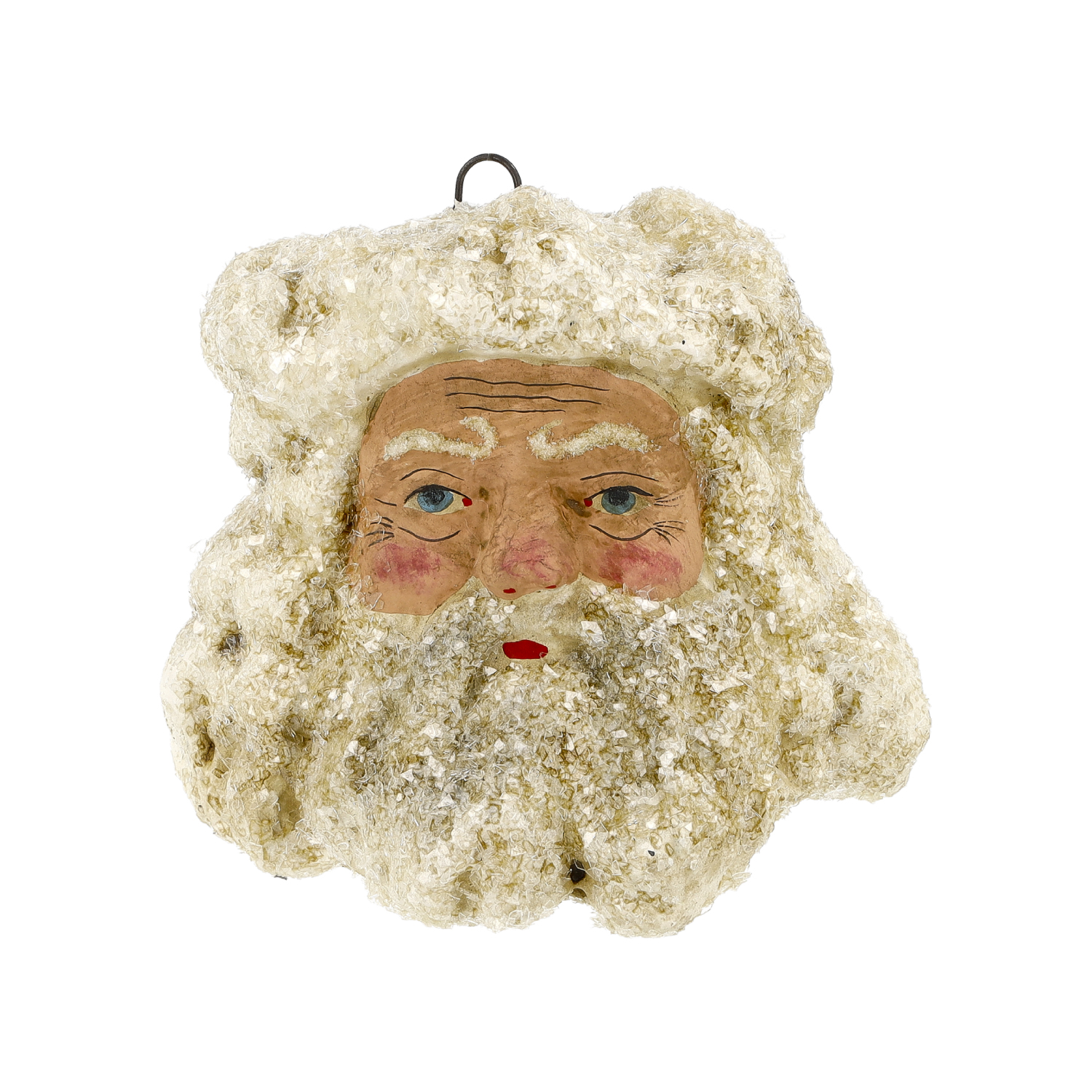 Großer Weihnachtsmannkopf mit Glitter, antikweiß | 5