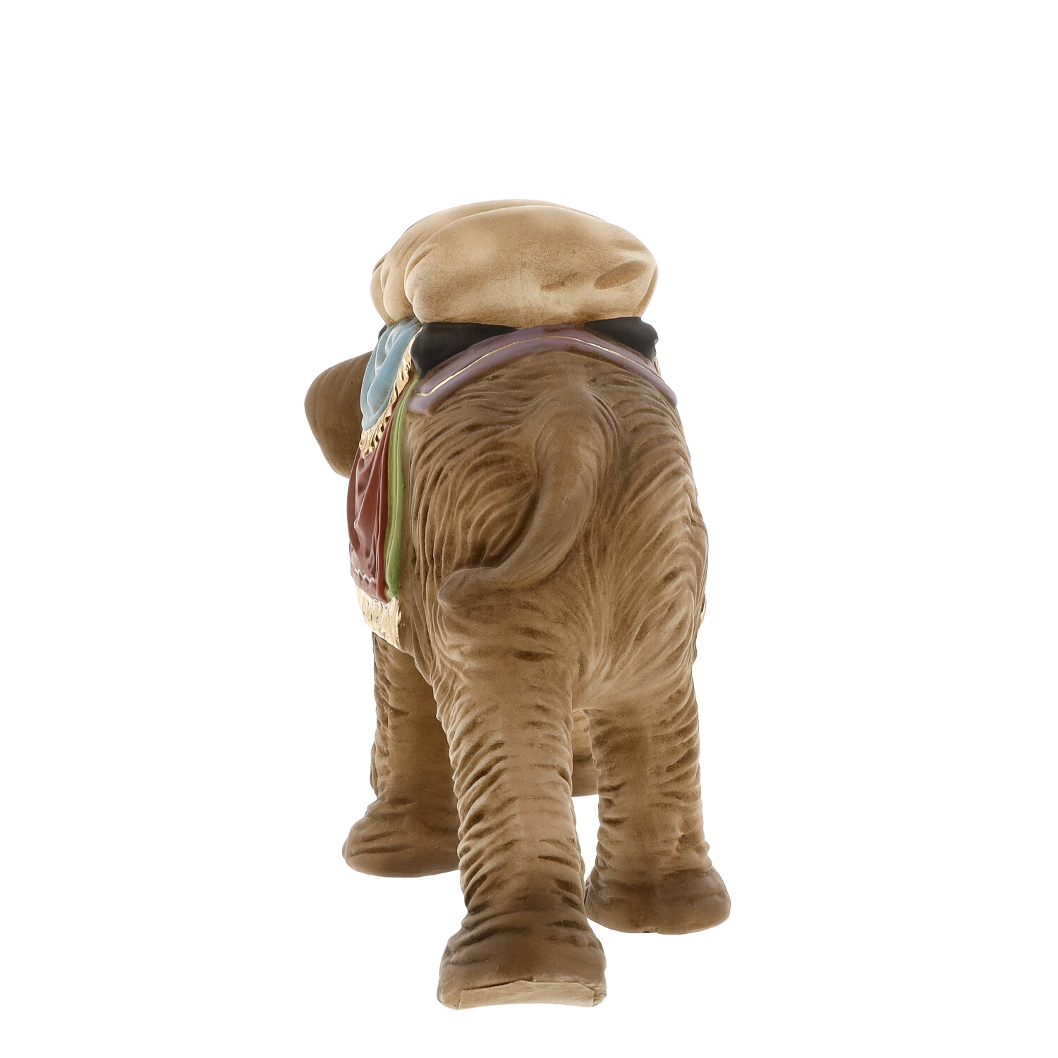 Hundefigur mit Satteldecke, Rückansicht