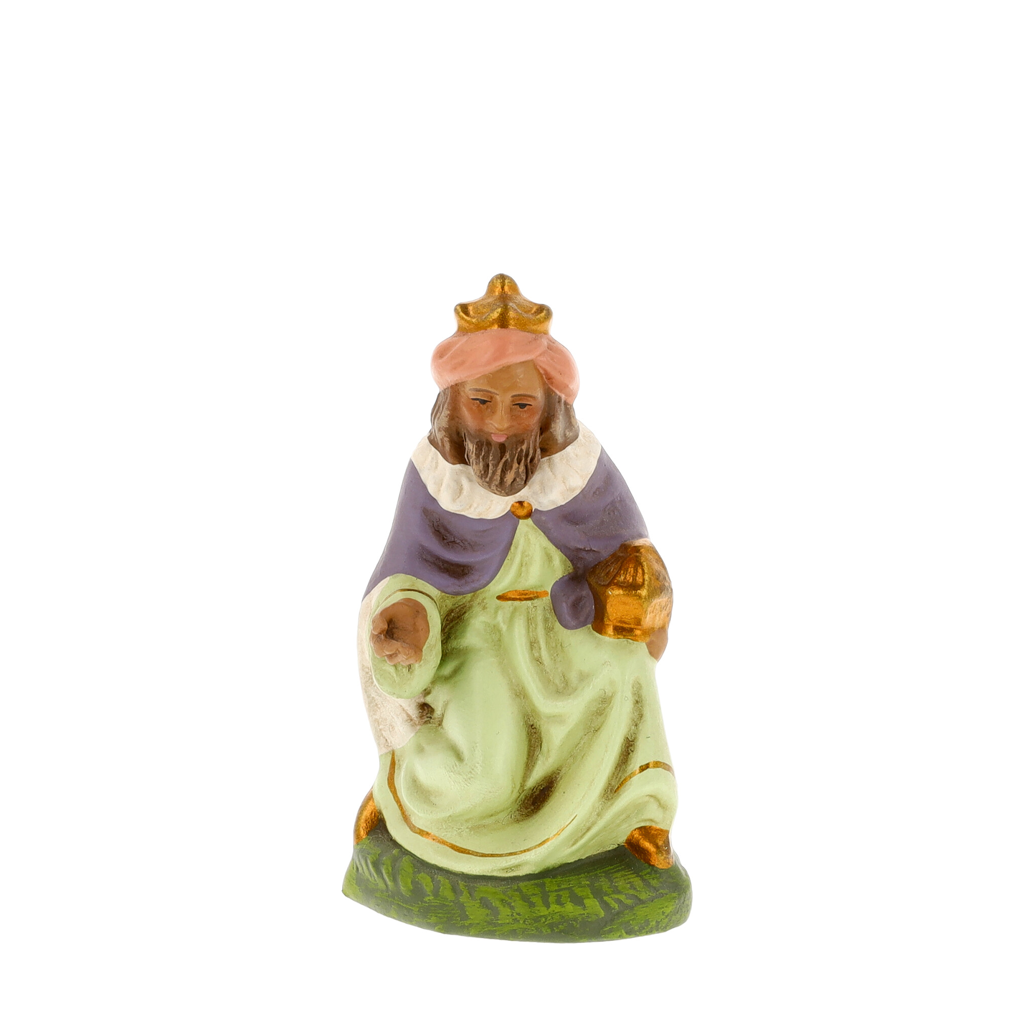 Krippenfigur Heilige Drei Könige, König mit Geschenk