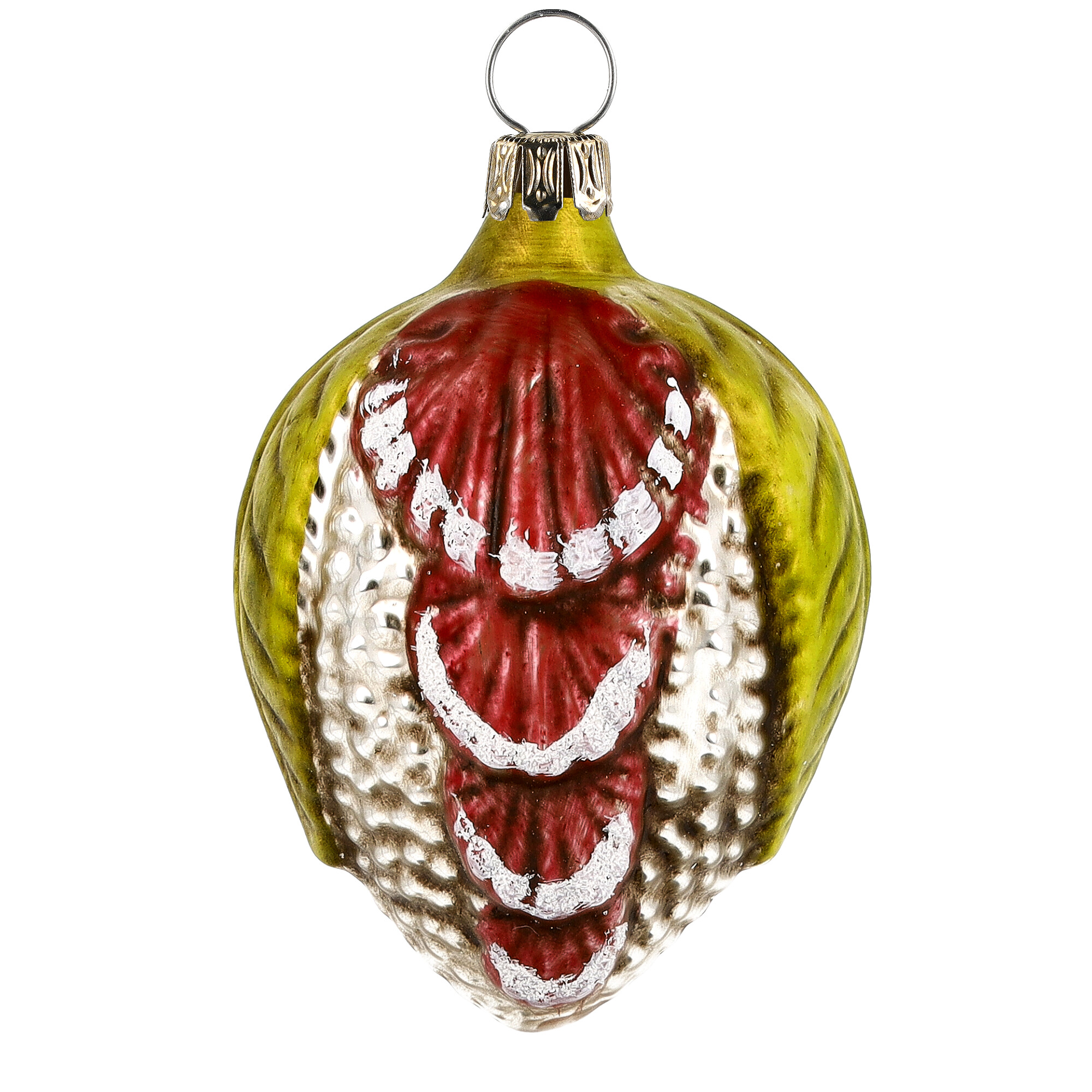 Nostalgisches Glasornament - Ei mit Blättern