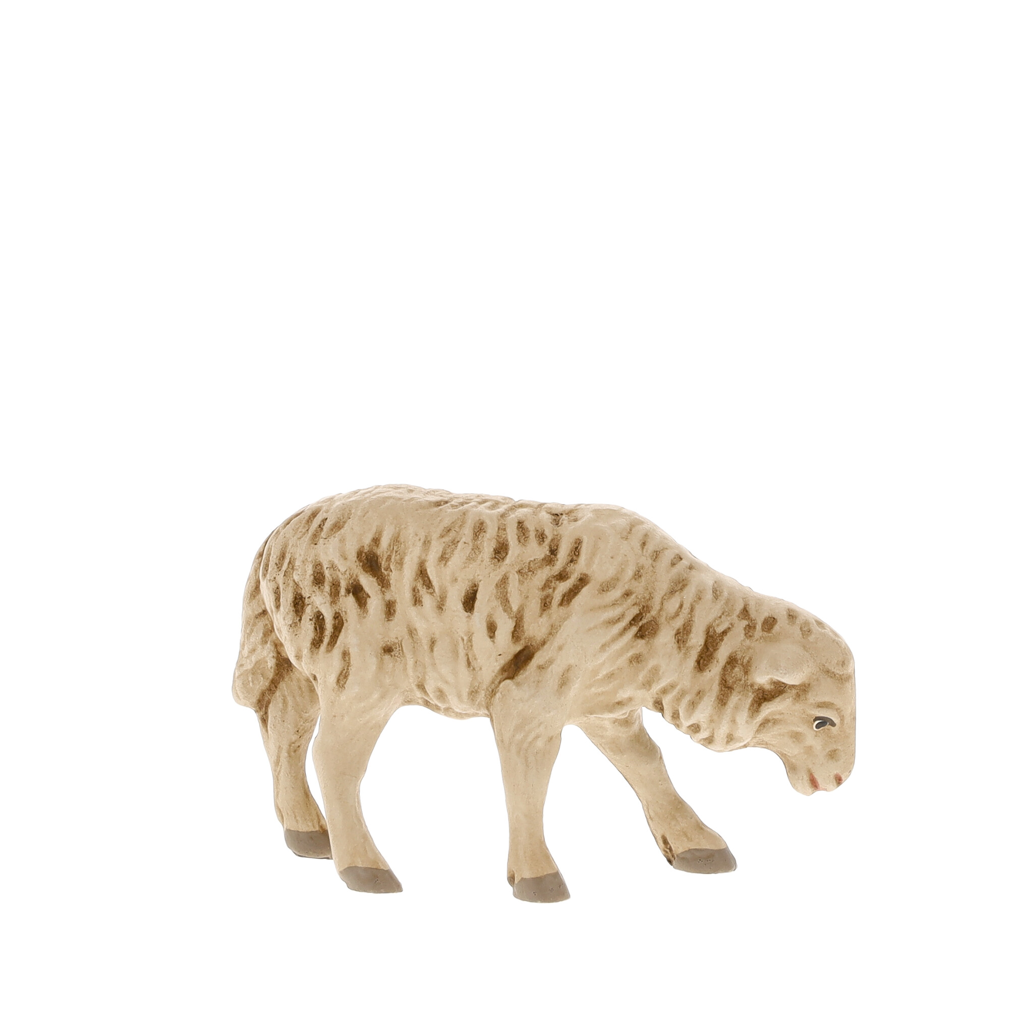 Schaf-Krippenfigur, naturfarben, grasend