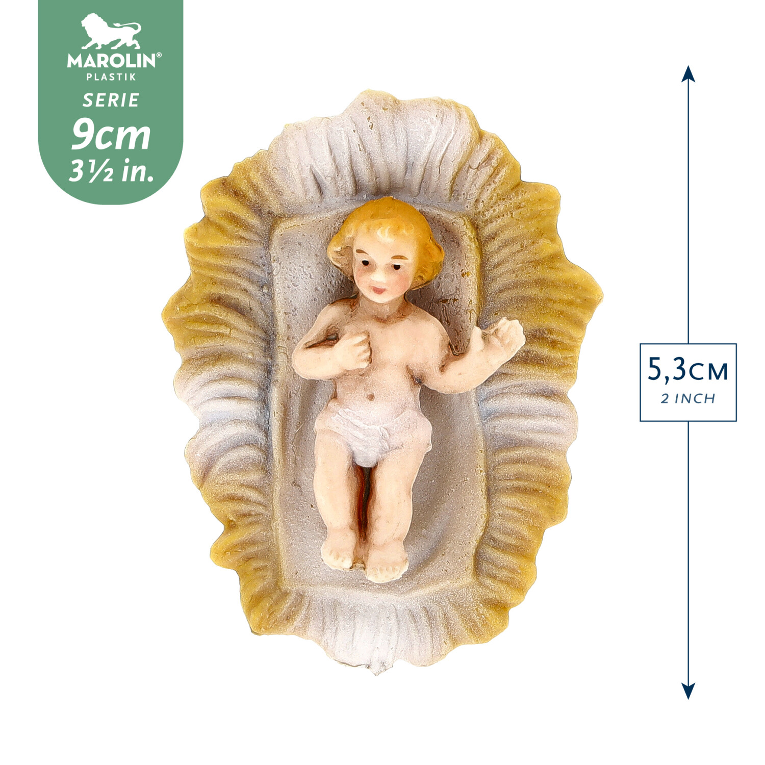 Krippenfigur Jesuskind in Krippe, 5,3 cm, MAROLIN