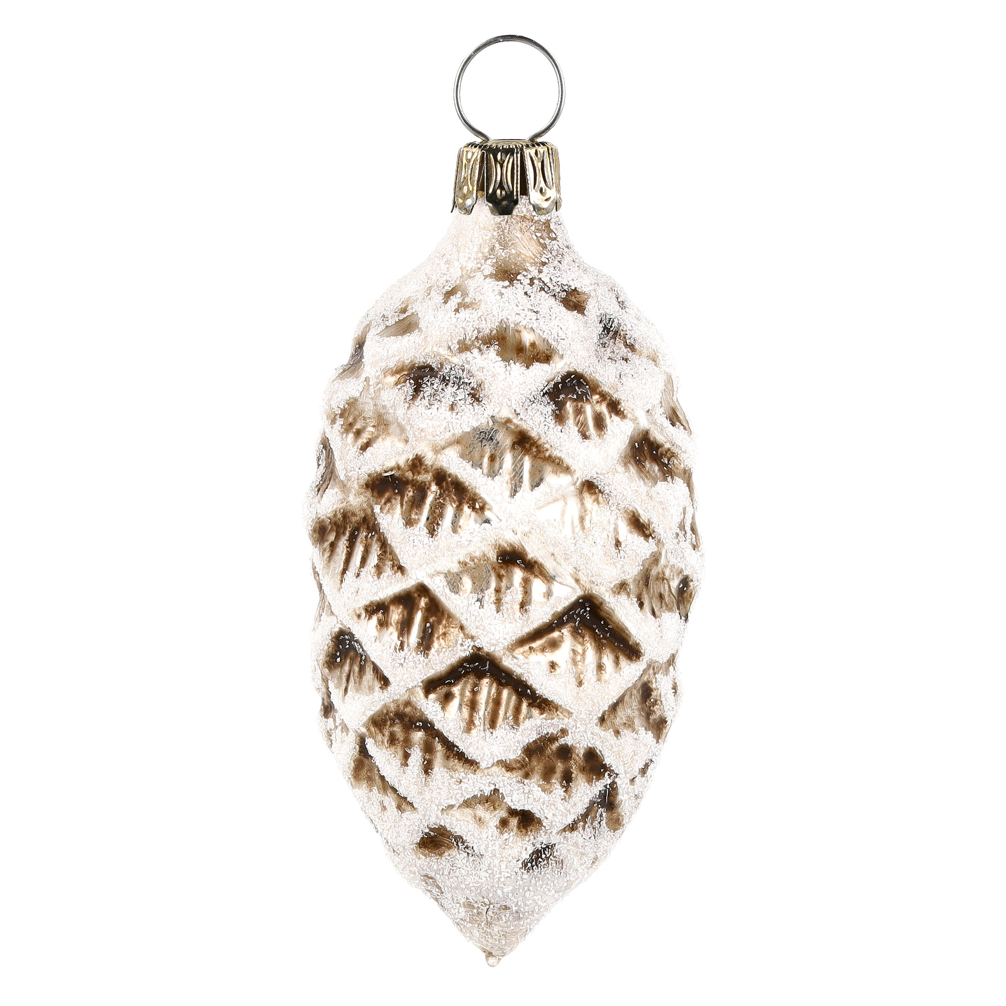 Nostalgisches Glasornament - Zapfen mit Glitter
