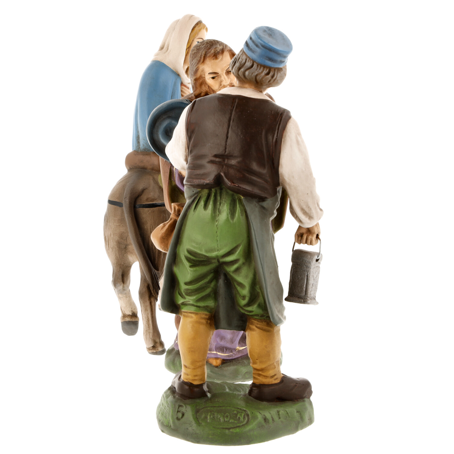 Handbemalte Keramik-Figurengruppe mit Esel