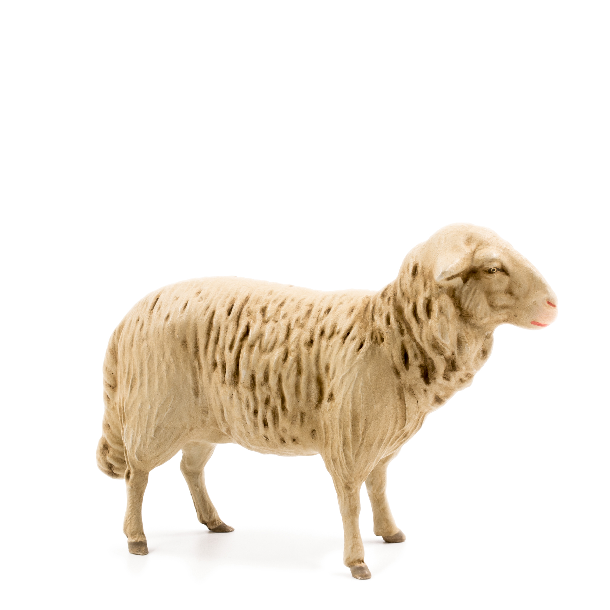 Naturgetreue Schaf-Figur aus Kunststoff, seitliche Ansicht