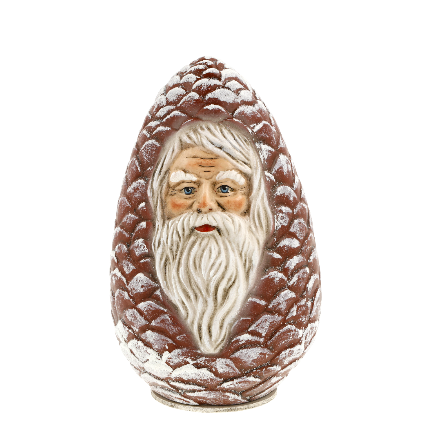 Weihnachtsdeko-Figur Tannenzapfen mit Nikolaus-Gesicht