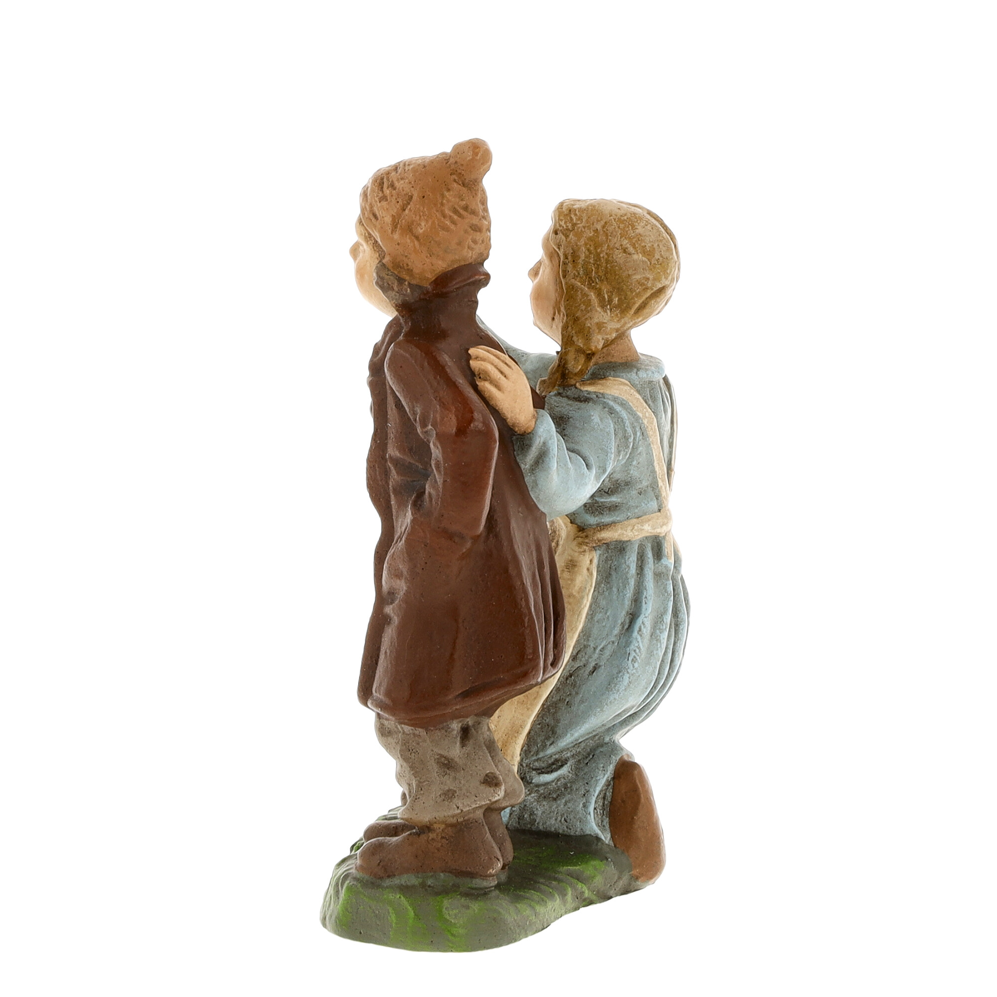 Handbemalte Kinderfigur, zwei Kinder, rustikale Deko