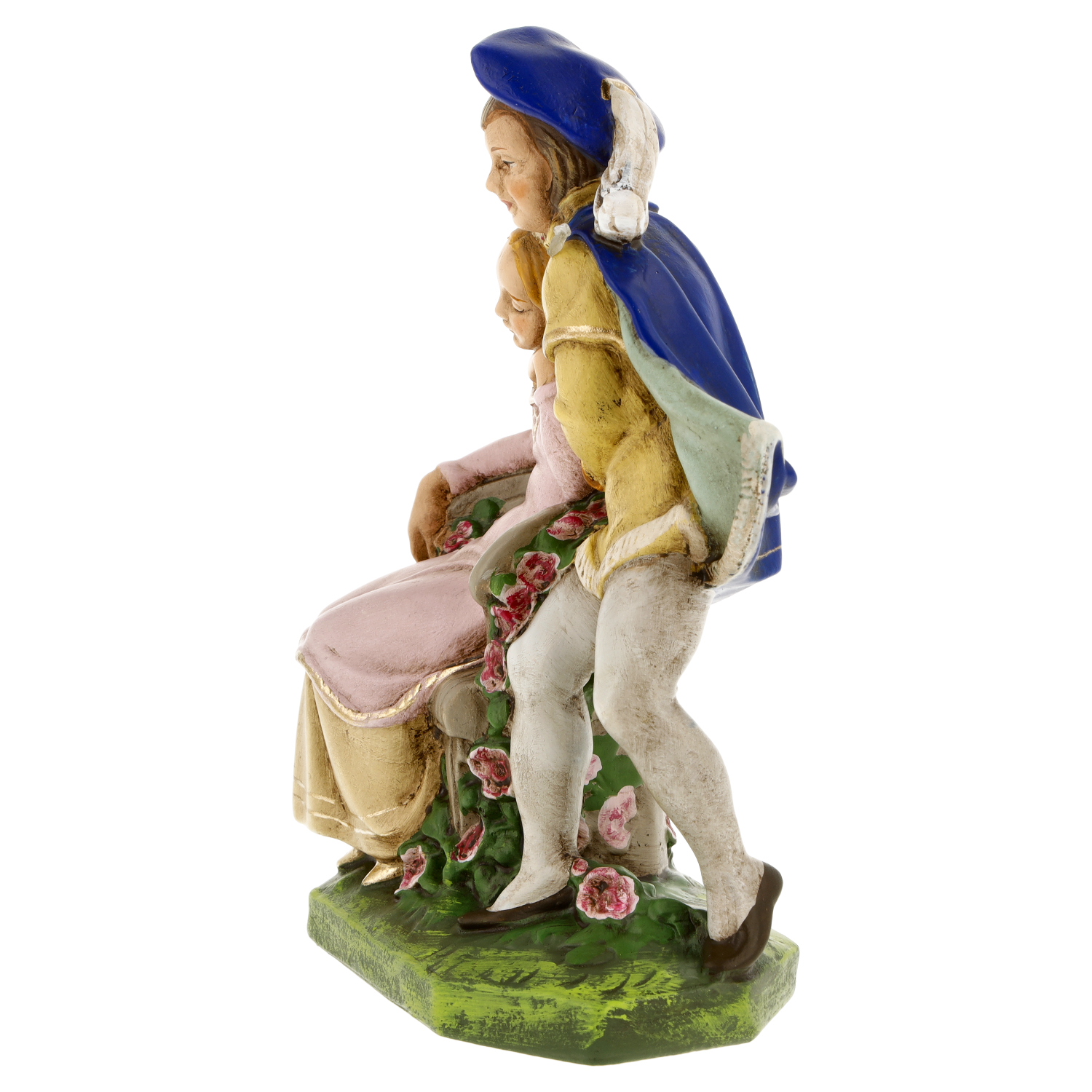 Handbemalte Porzellanfigur eines Paares im Rokoko-Stil