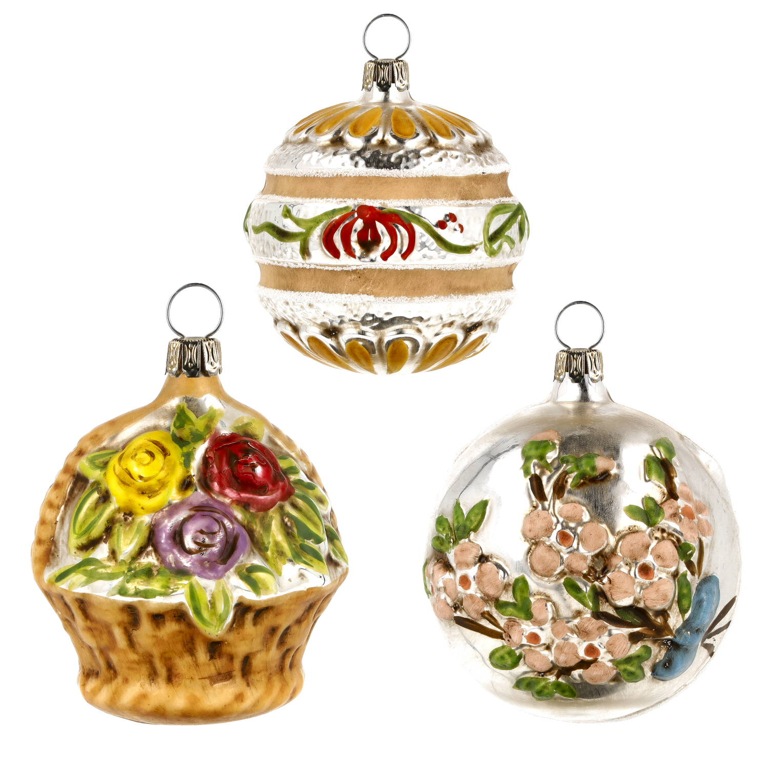 Flower Power - Christbaumschmuck 3er - Set aus Glas