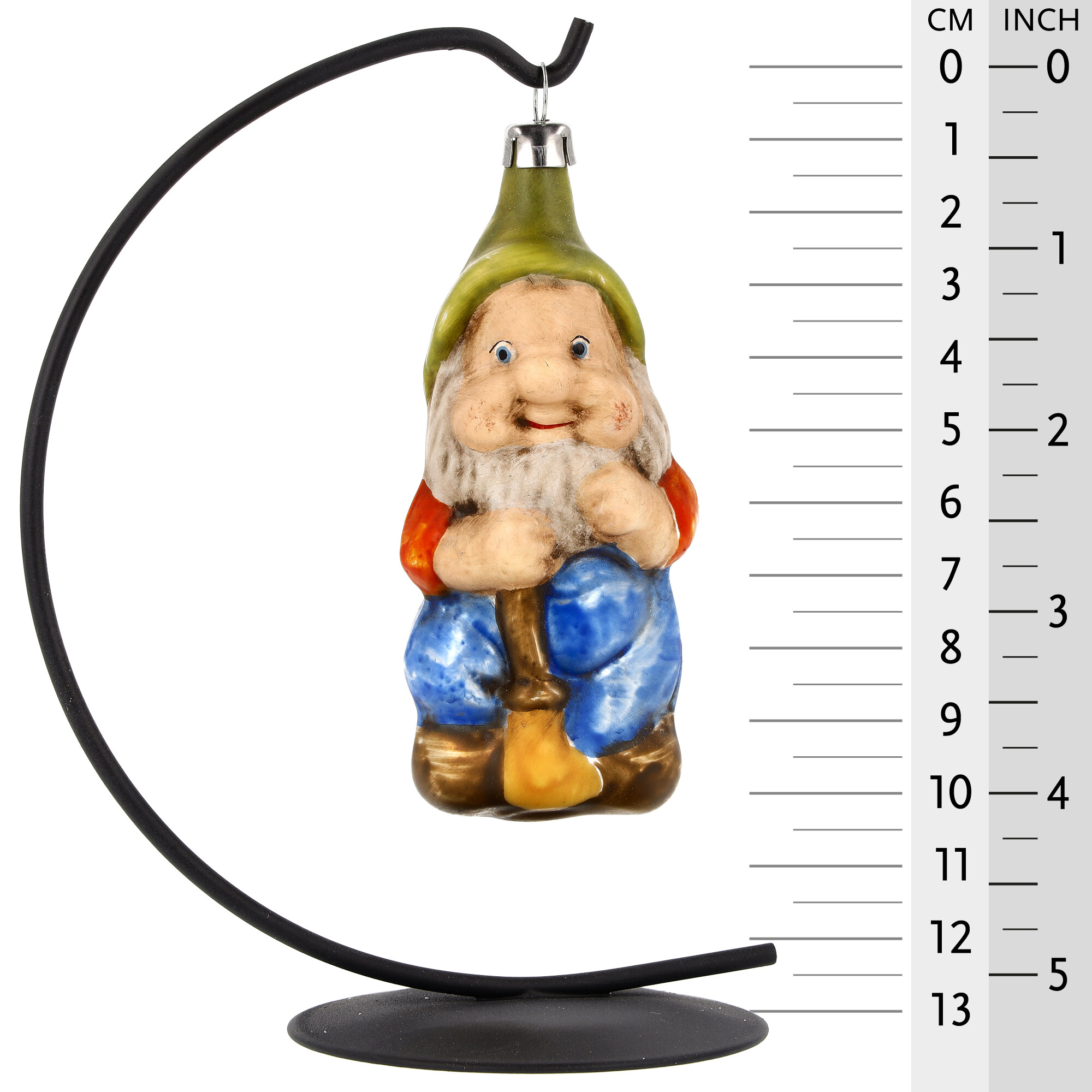 Christbaumanhänger Gartenzwerg, handbemalte Glasfigur