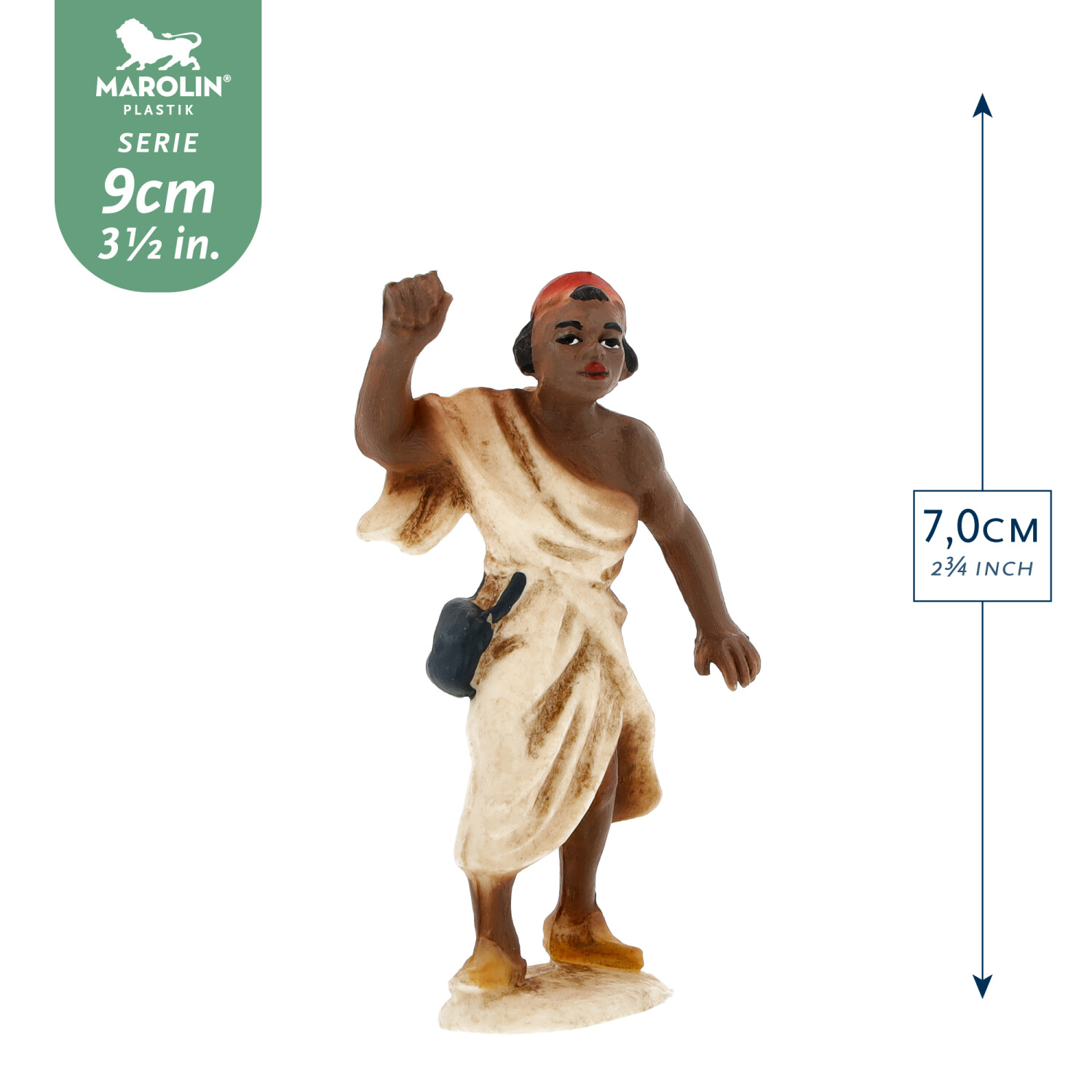 Krippenfigur mit Gewand und Tasche, MAROLIN 9 cm Serie