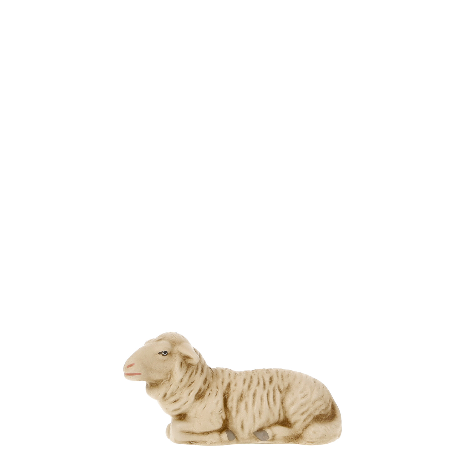 Liegende Schaffigur, beige, für Krippe oder Deko