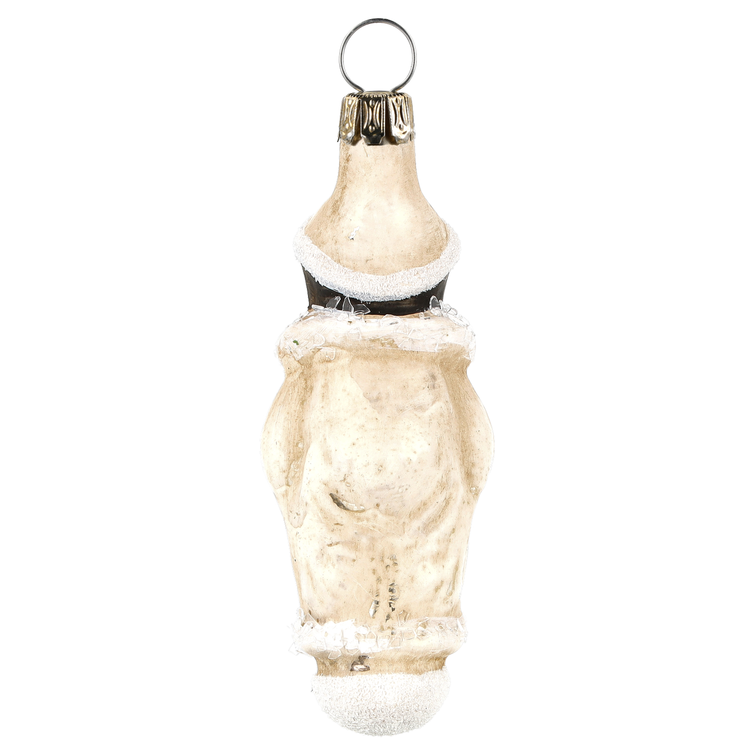 Christbaumschmuck aus Glas, Weihnachtsmann in Weiß