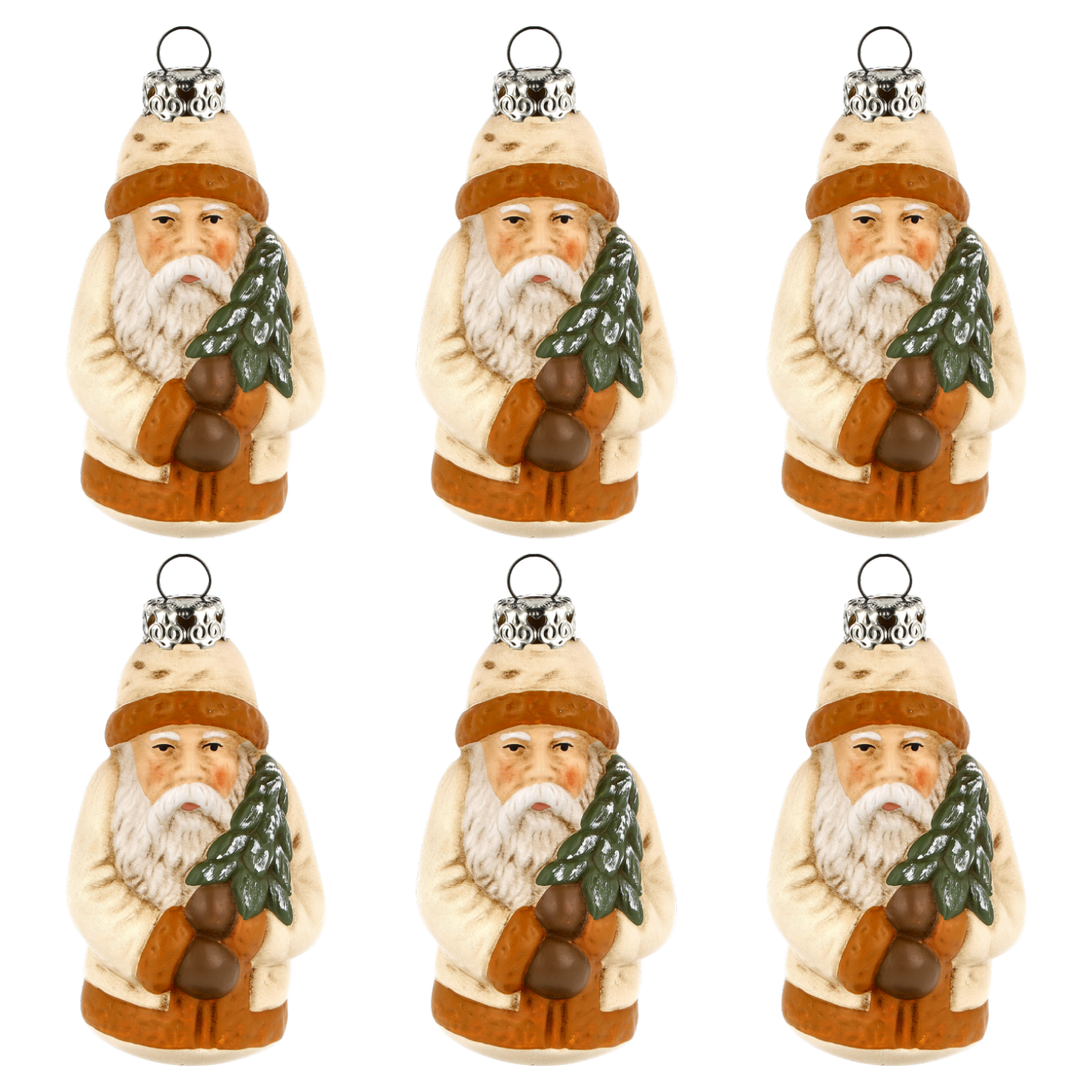 6er-Set Nikolaus-Anhänger für den Weihnachtsbaum