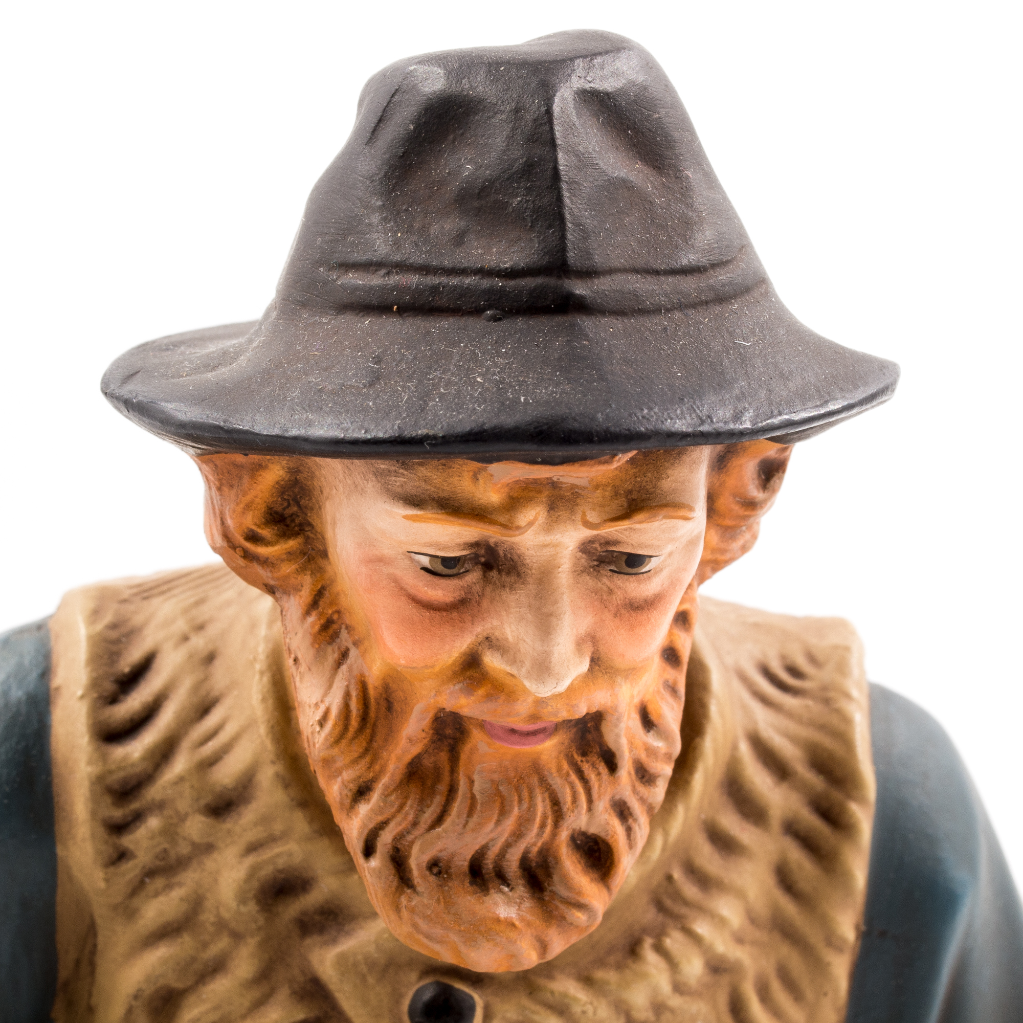 Detailansicht: Figur eines Mannes mit Hut und Bart
