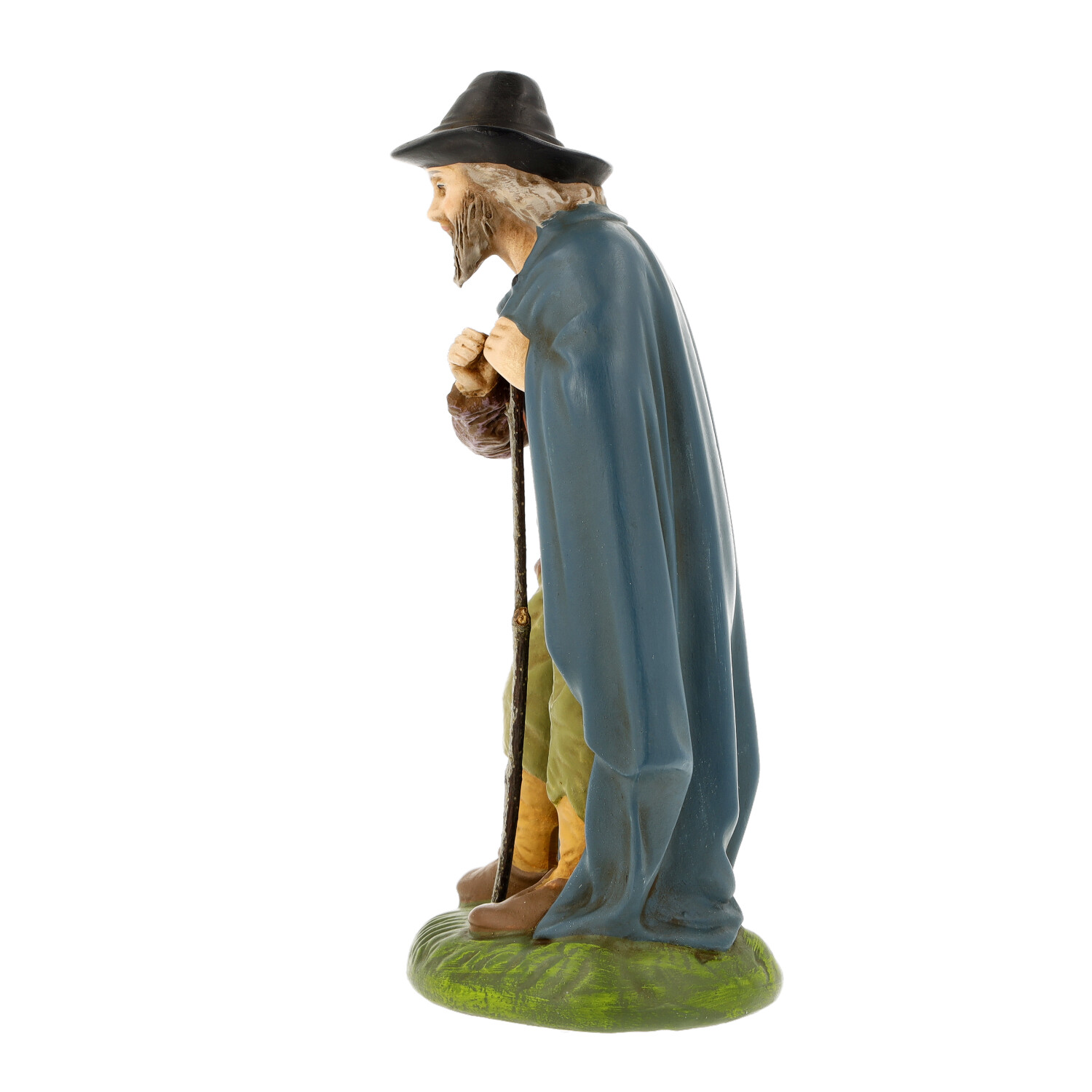 Krippenfigur Hirte mit Umhang und Stab