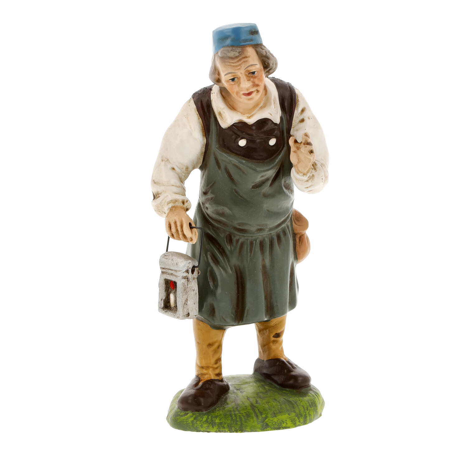 Krippenfigur Bäuerin mit Schürze, handbemalt