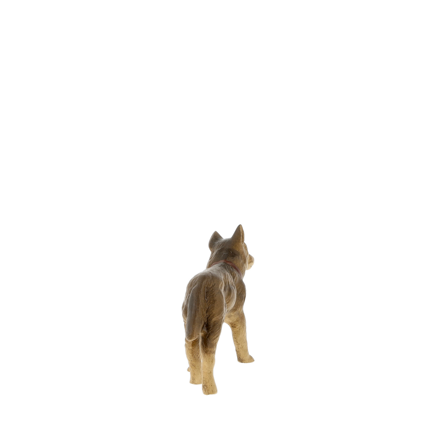 Schäferhund Figur, braun, Rückenansicht, freigestellt