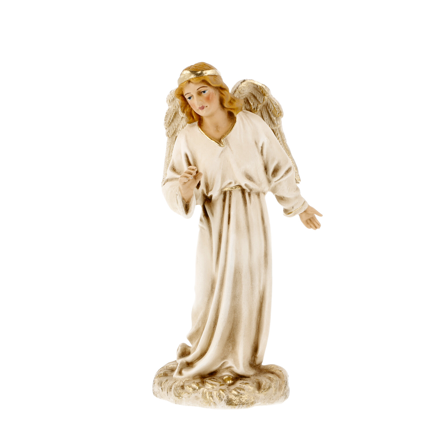 Engelfigur cremefarben mit goldenen Details