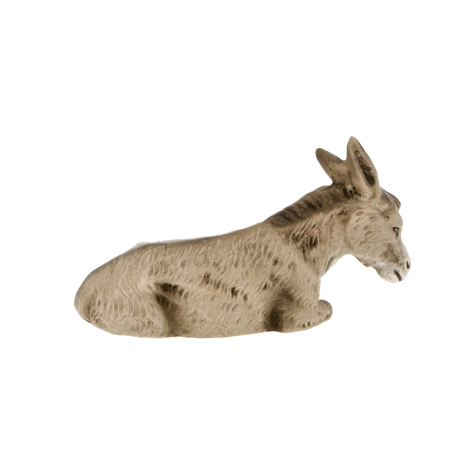 Liegender Esel, Krippenfigur für Weihnachtskrippe