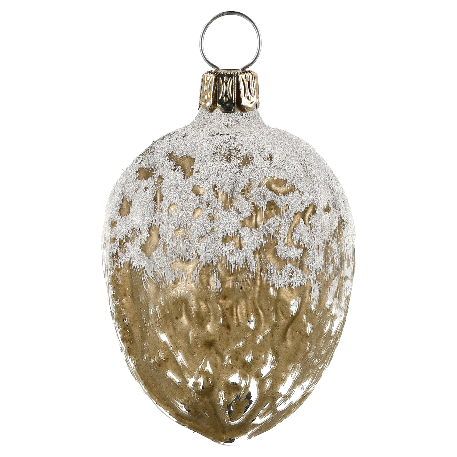 Handbemalte Glas-Walnuss mit Glimmer von MAROLIN