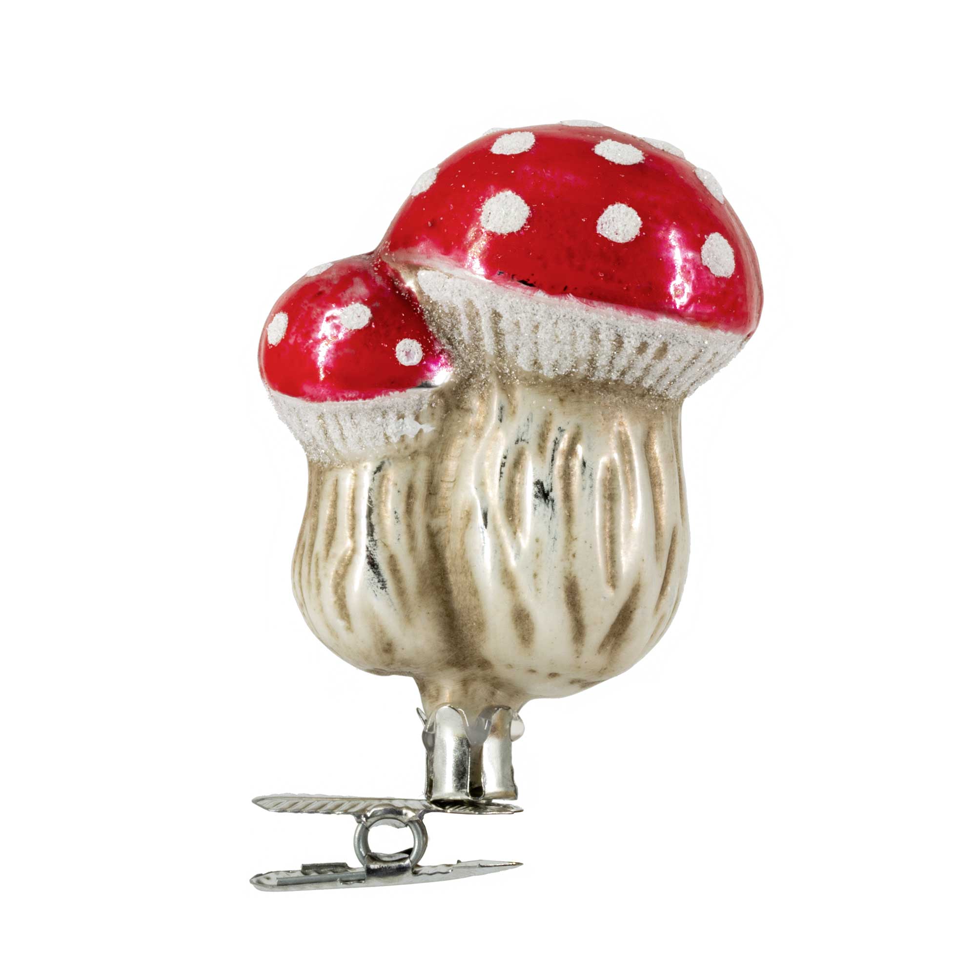 Clip-Christbaumschmuck Fliegenpilz aus Glas