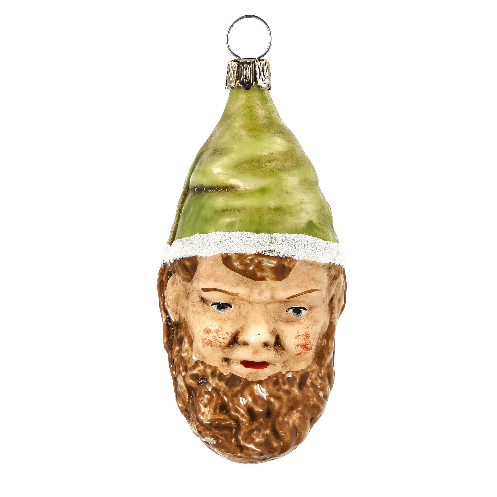 Nostalgisches Glasornament - Zwerg mit grüner Mütze