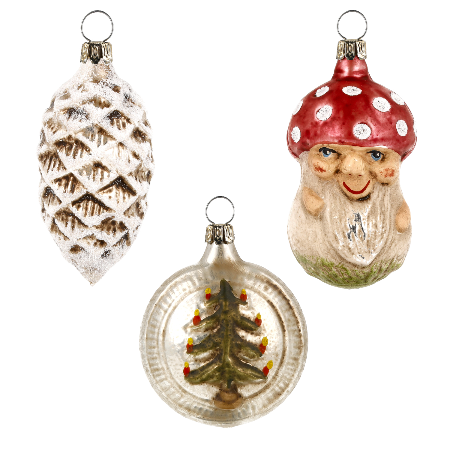 Vintage Mix - Christbaumschmuck 3er - Set aus Glas