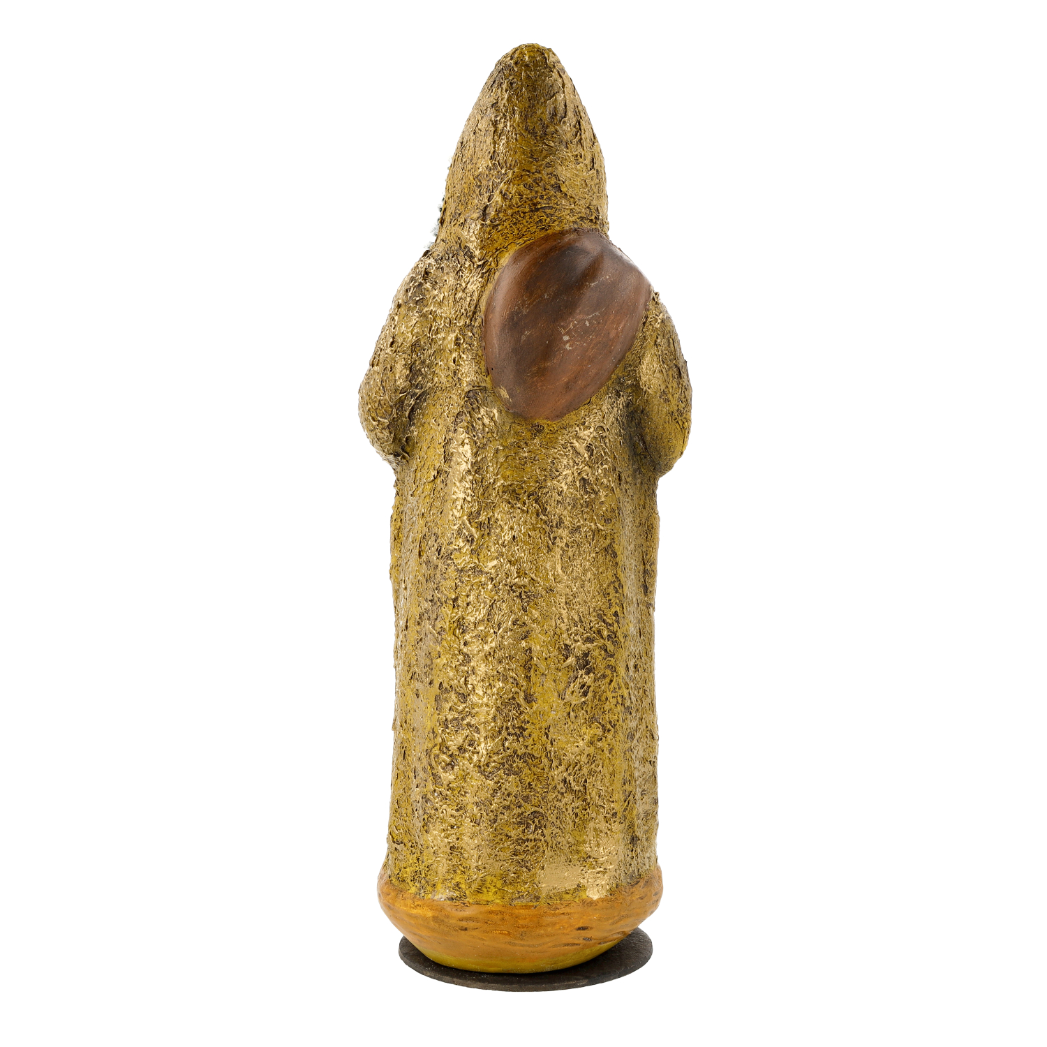 Goldene Weihnachtsfigur mit Sack, Rückseite