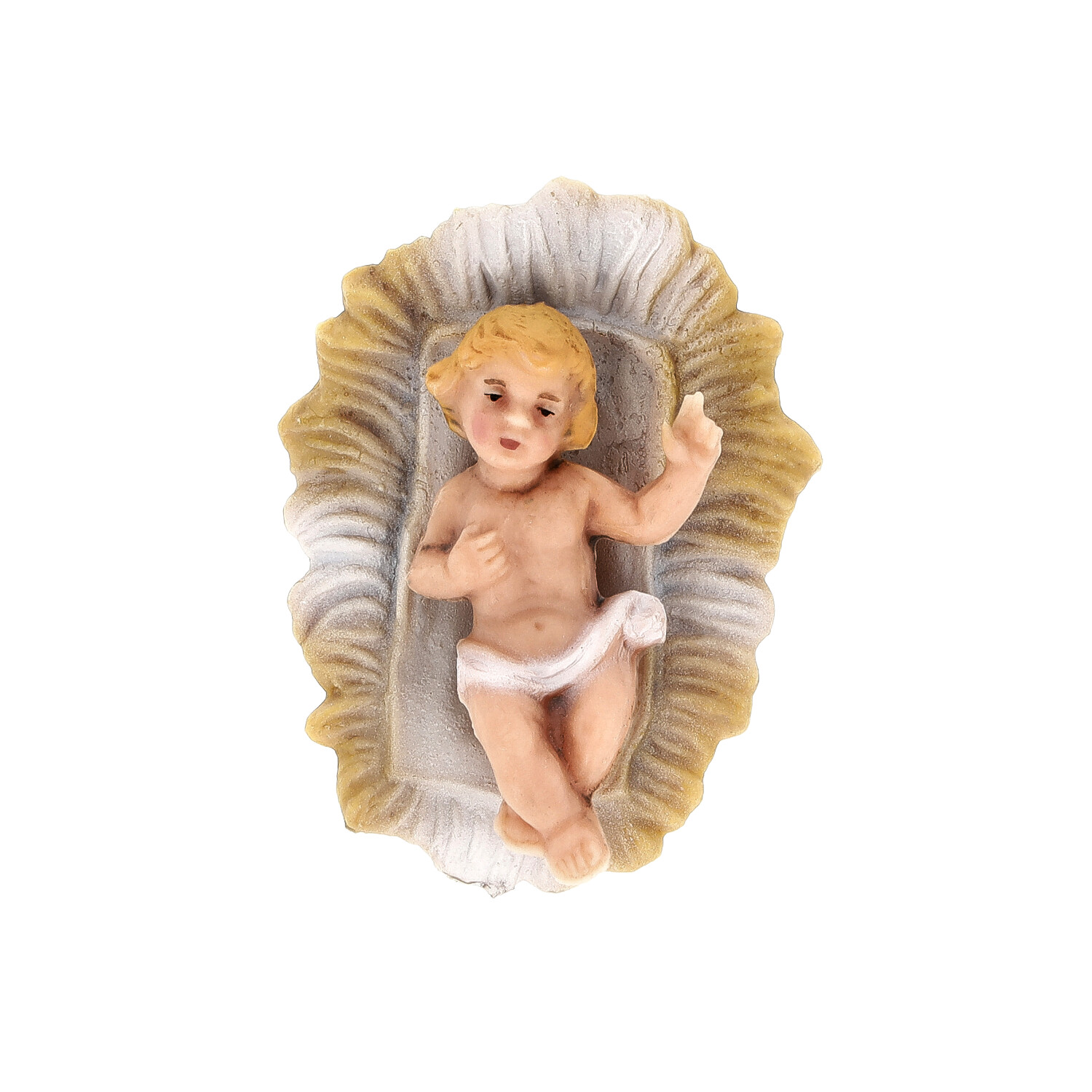 Jesuskind Krippenfigur im Stroh, Weihnachtsdeko
