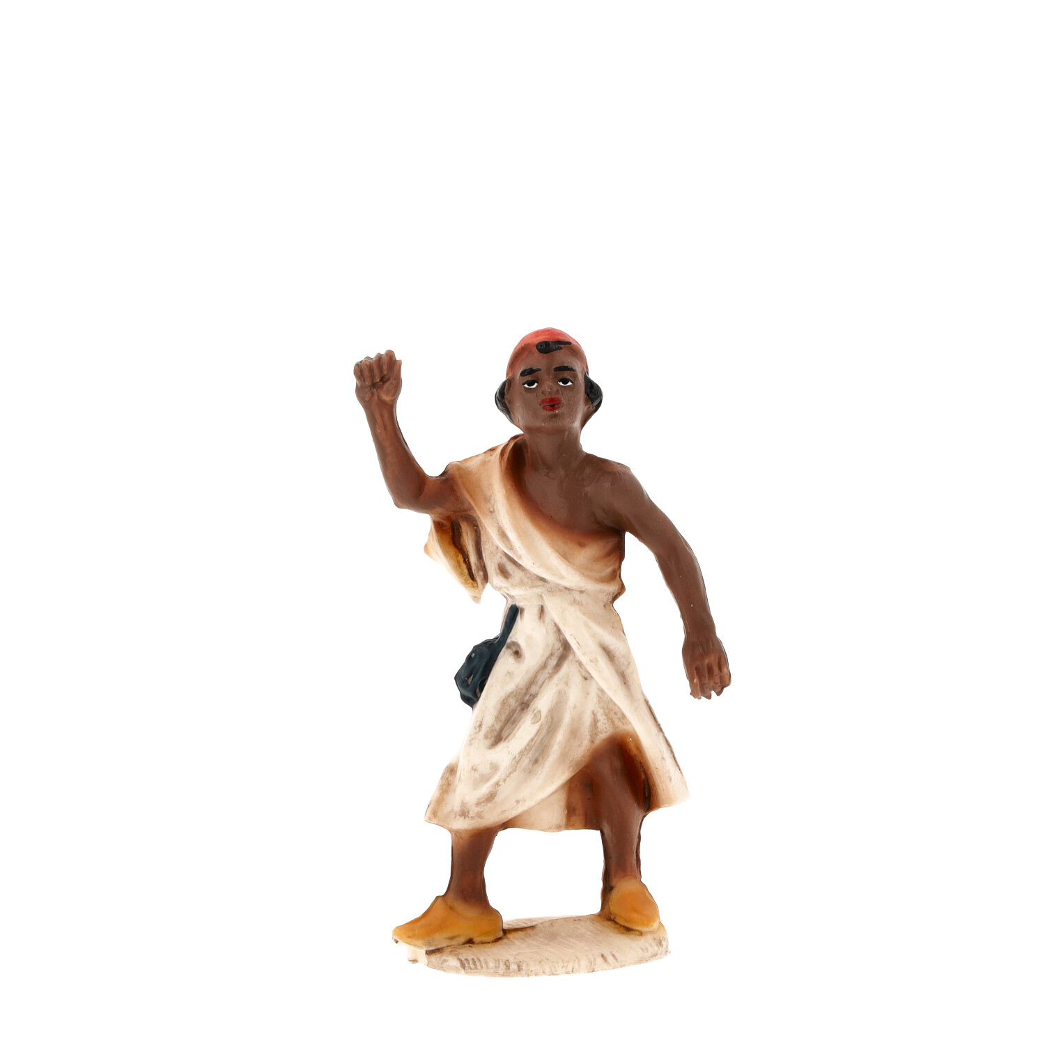 Krippenfigur Mann in Tunika mit erhobener Hand