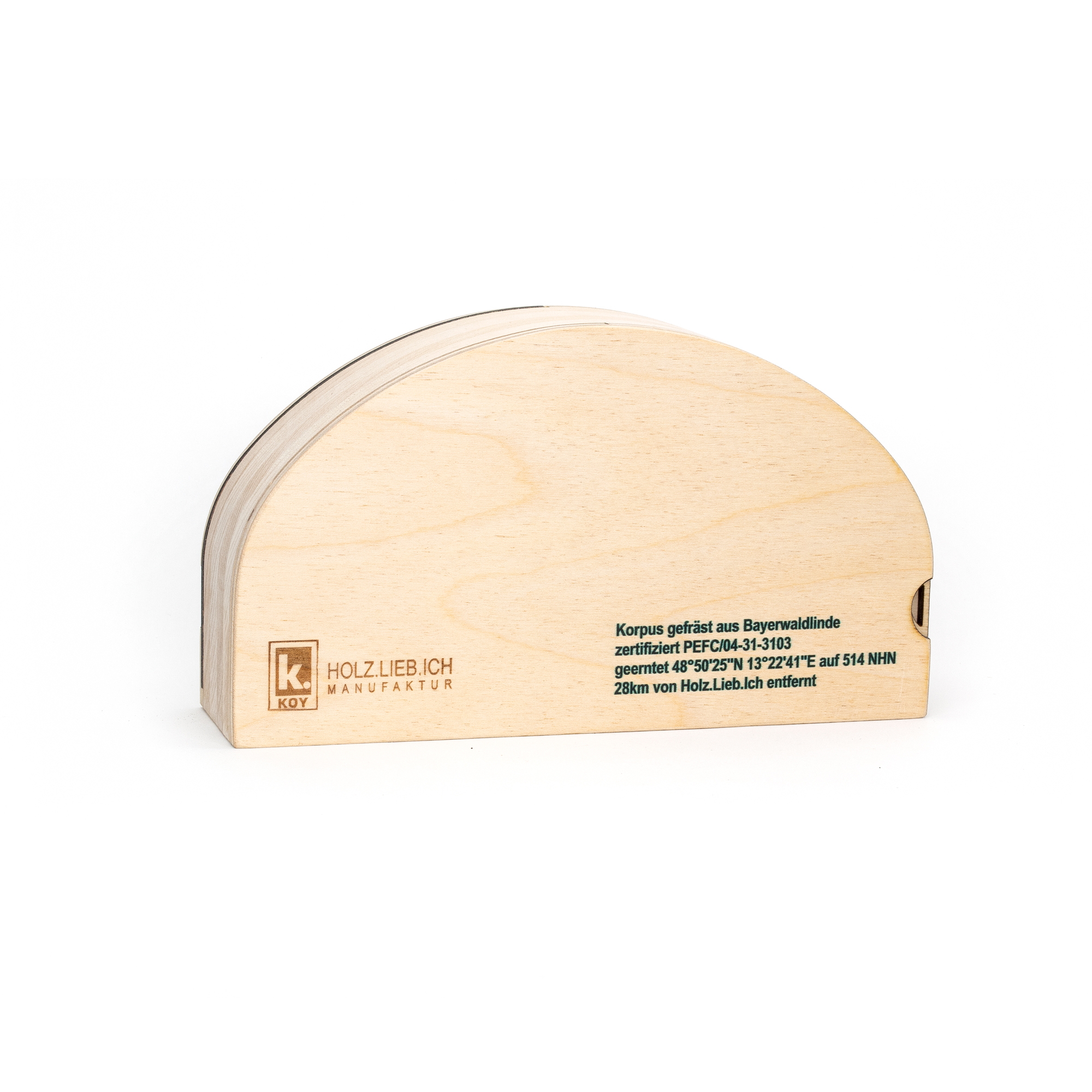 Halbrunder Linde-Holzblock, KOY Holz.Lieb.Ich Manufaktur