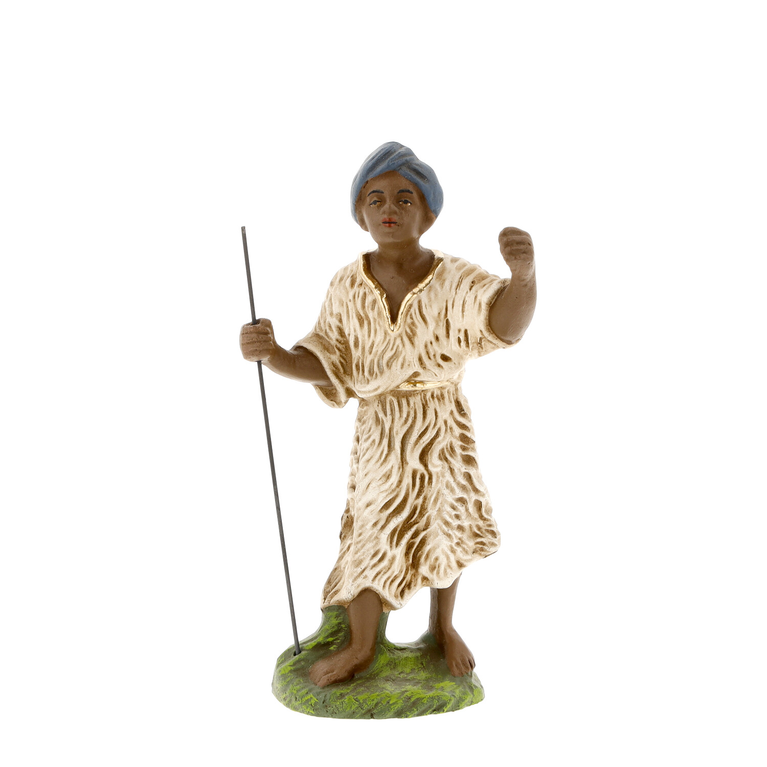 Hirte mit Stab Krippenfigur, handbemalt
