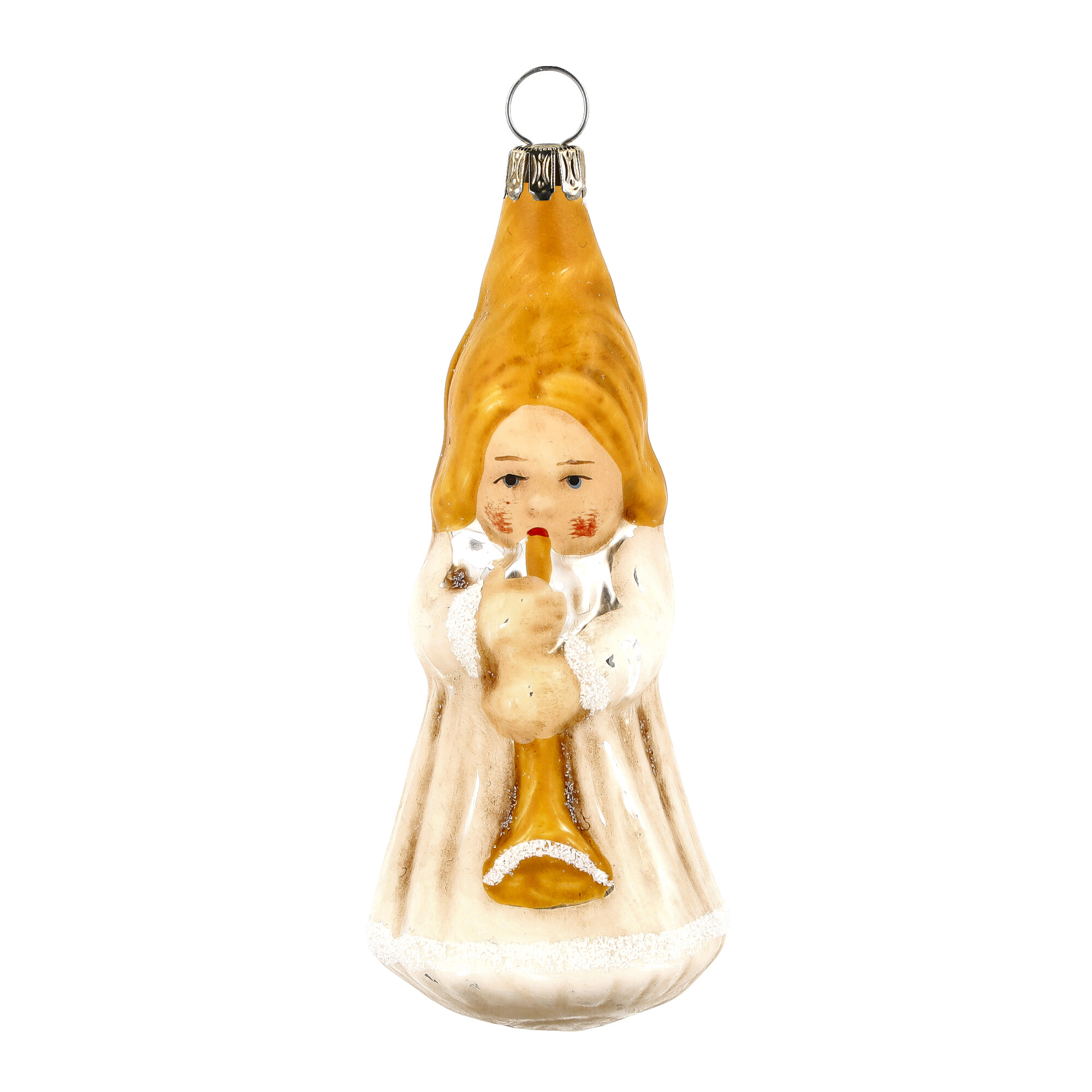 Nostalgisches Glasornament - Engel mit Trompete