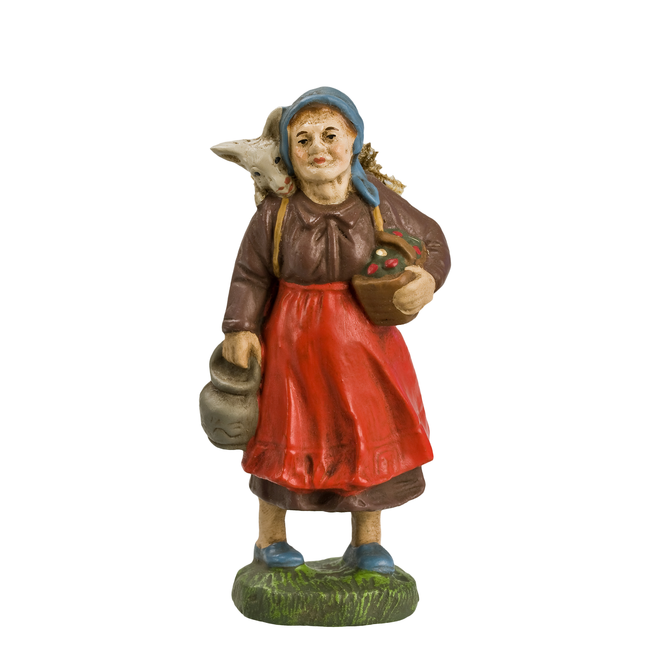 Frau mit Korb und Ziege, zu 10cm Figuren