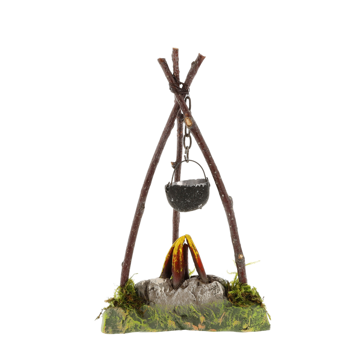 Mini Lagerfeuer mit Hängekessel, Krippen-Deko