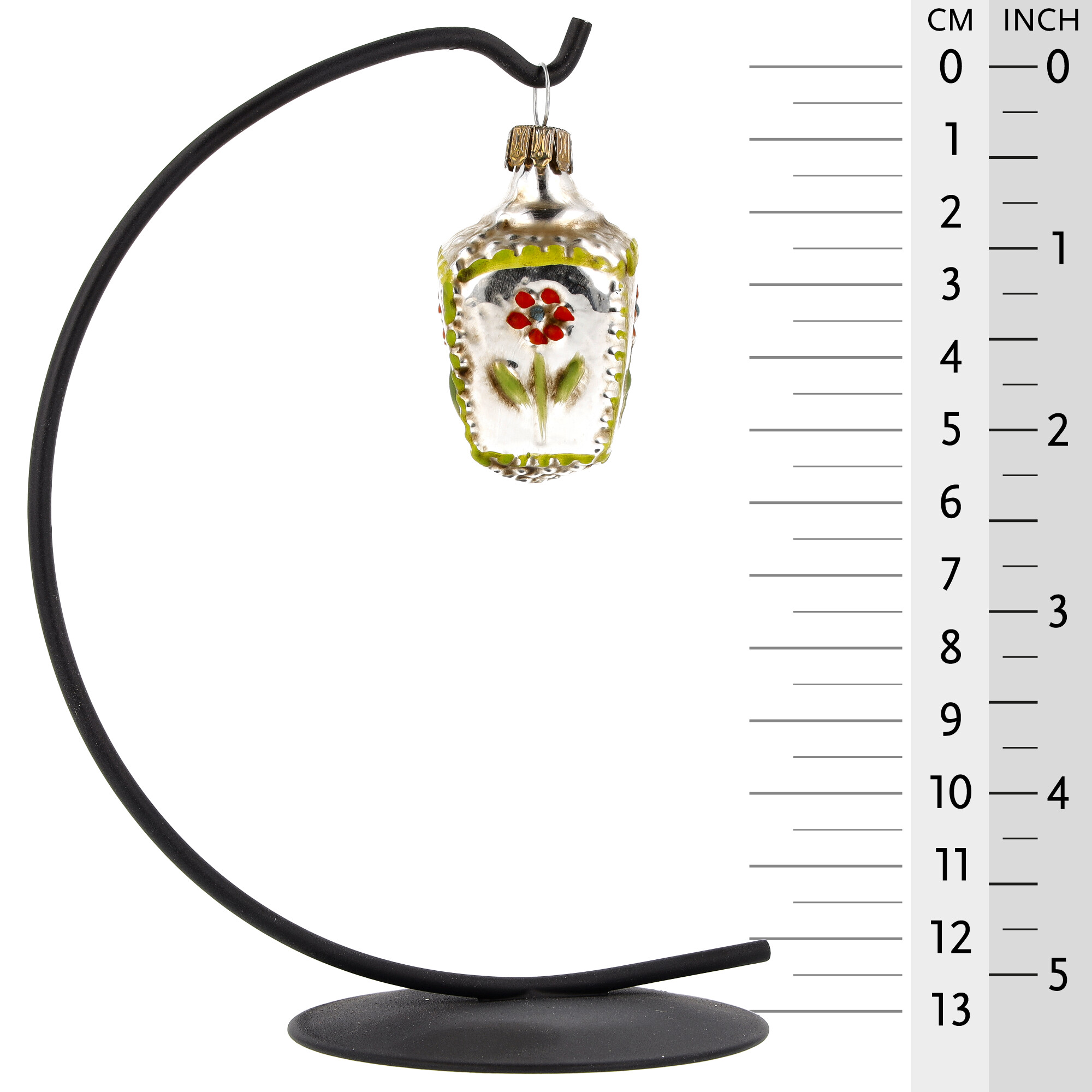Nostalgisches Glasornament - 4teiliges Set Blumenkorb