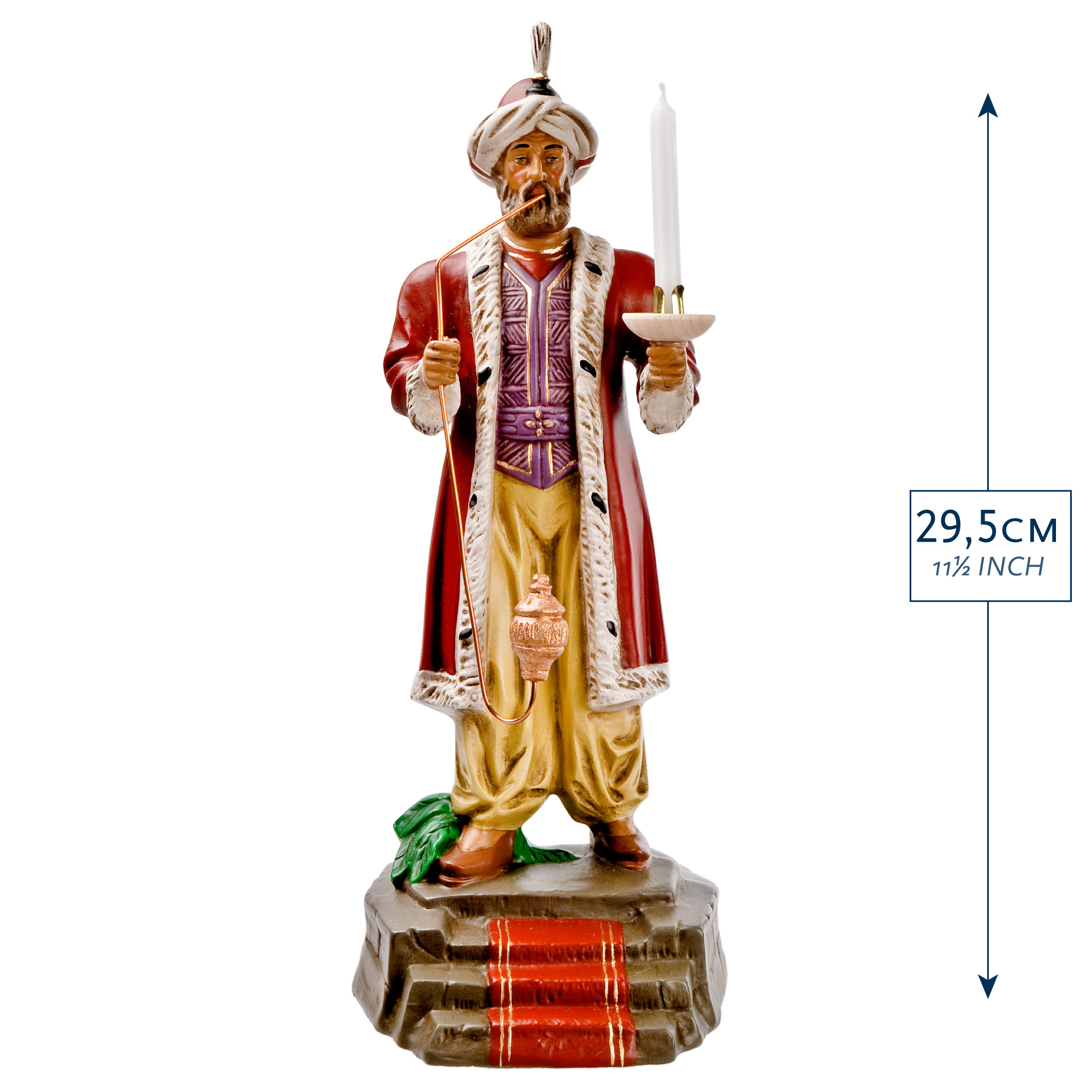 Figur im orientalischen Gewand mit Kerzenhalter, 29,5 cm