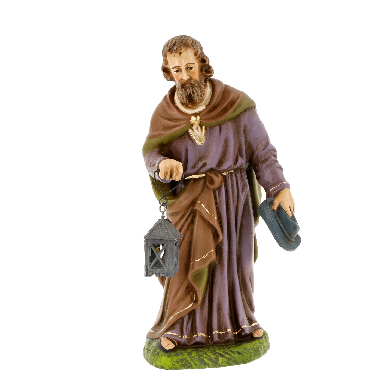 Josef stehend mit Zinn-Laterne, zu 17cm Figuren - Marolin Krippenfigur - made in Germany