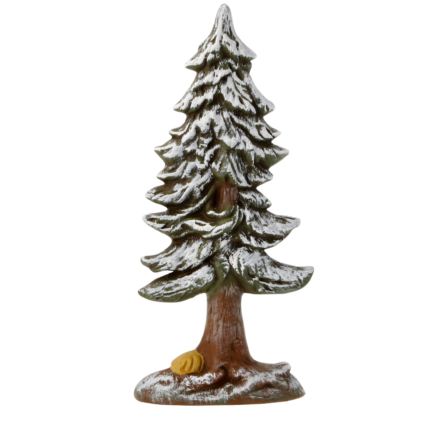 Schneebedeckter Tannenbaum, stehende Dekofigur