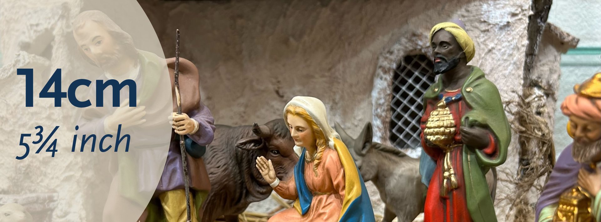Weihnachtskrippe Figuren 14 cm mit der Heiligen Familie